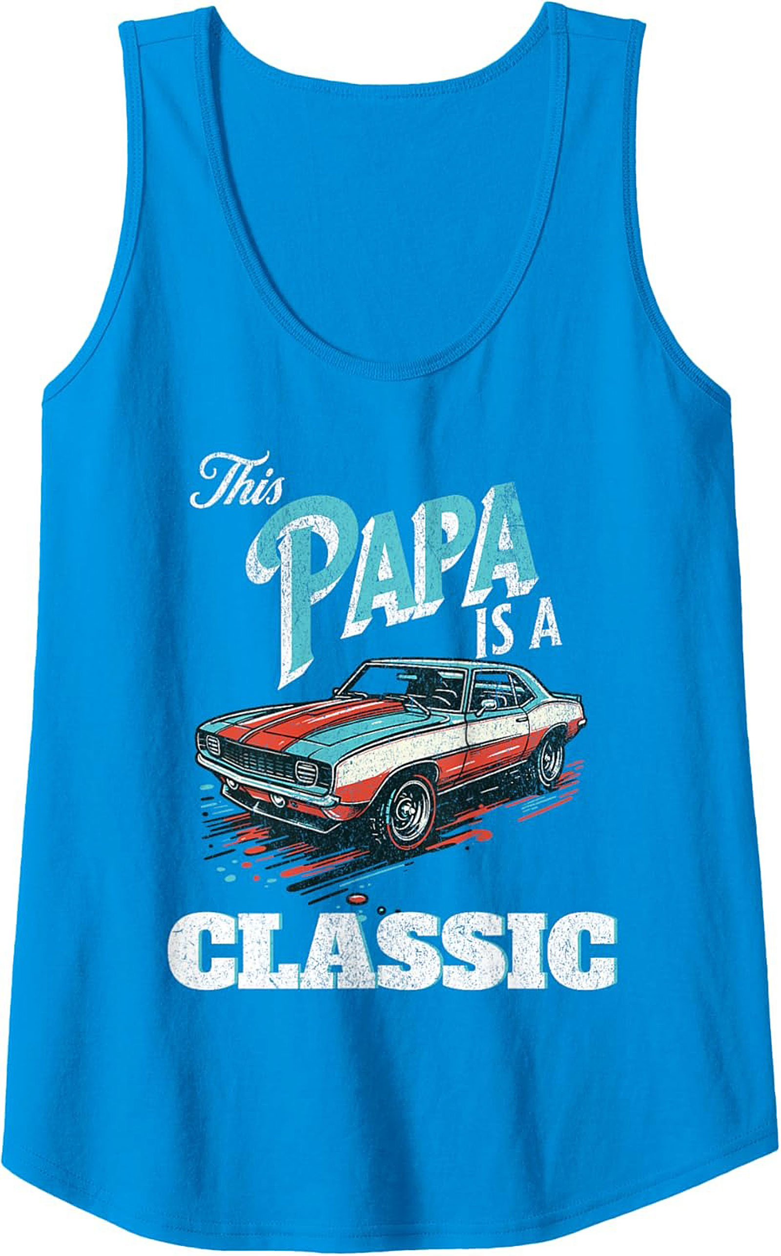Classic Car Papa Tank Top Muscle Car Sleeveless Shirt Gift
