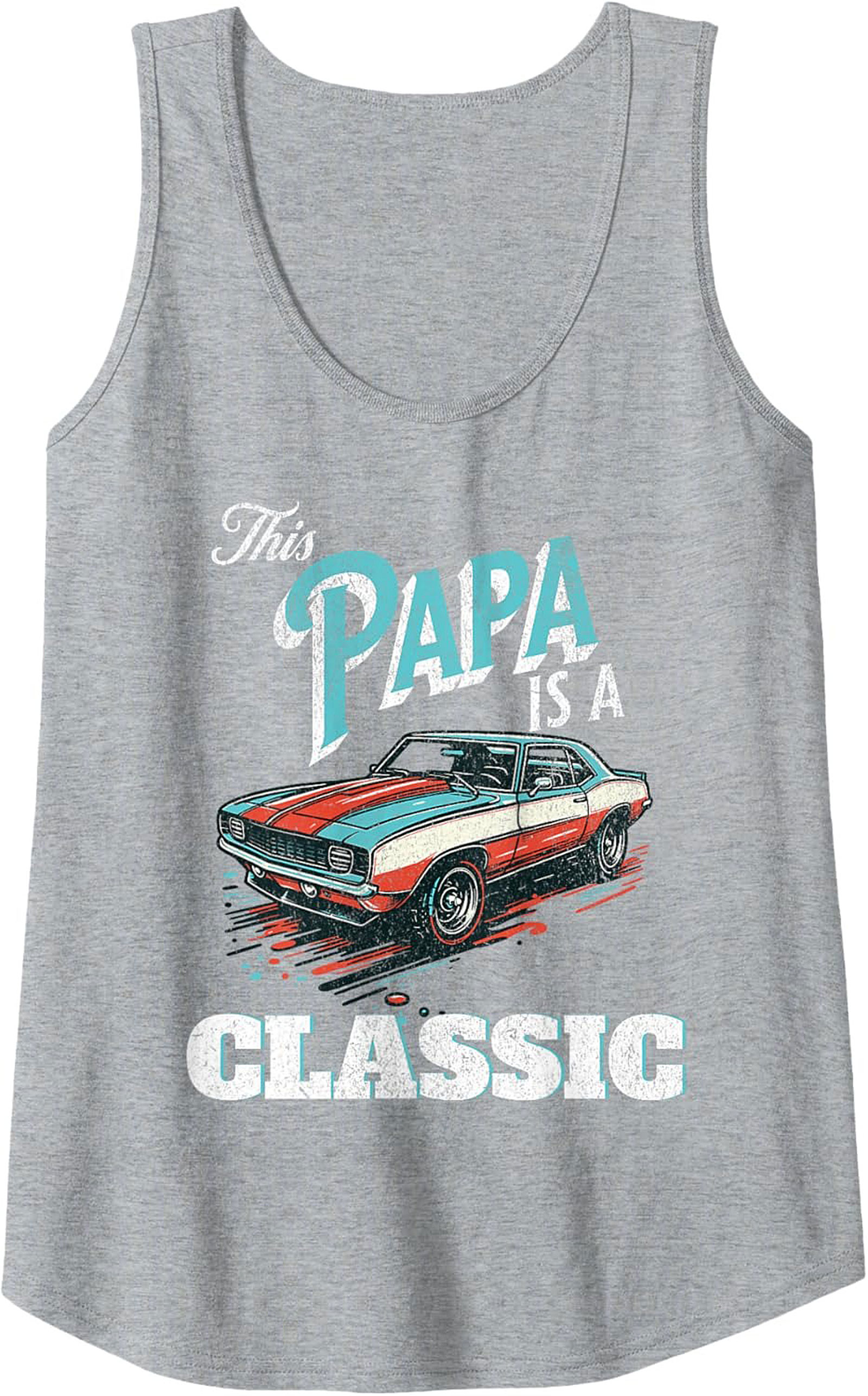 Classic Car Papa Tank Top Muscle Car Sleeveless Shirt Gift