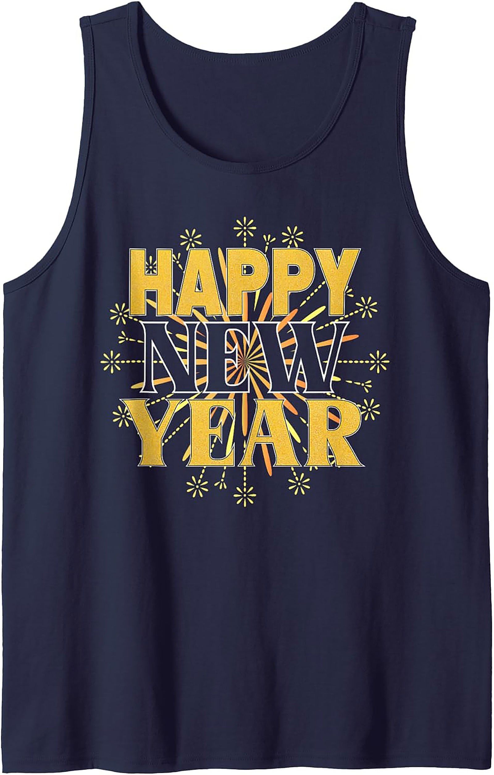 Happy New Year Graphic Tank Top Festive Celebration Shirt