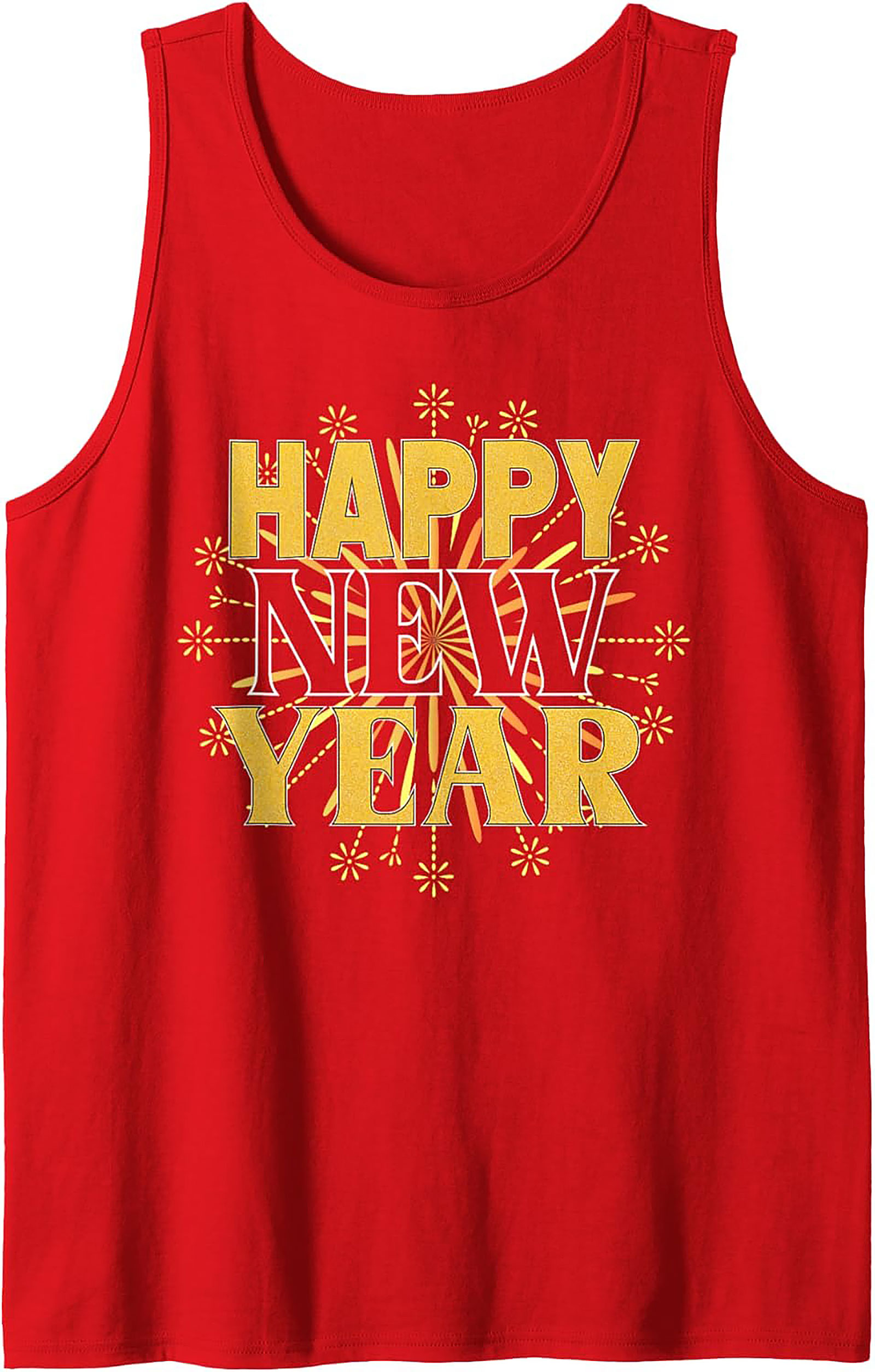 Happy New Year Graphic Tank Top Festive Celebration Shirt