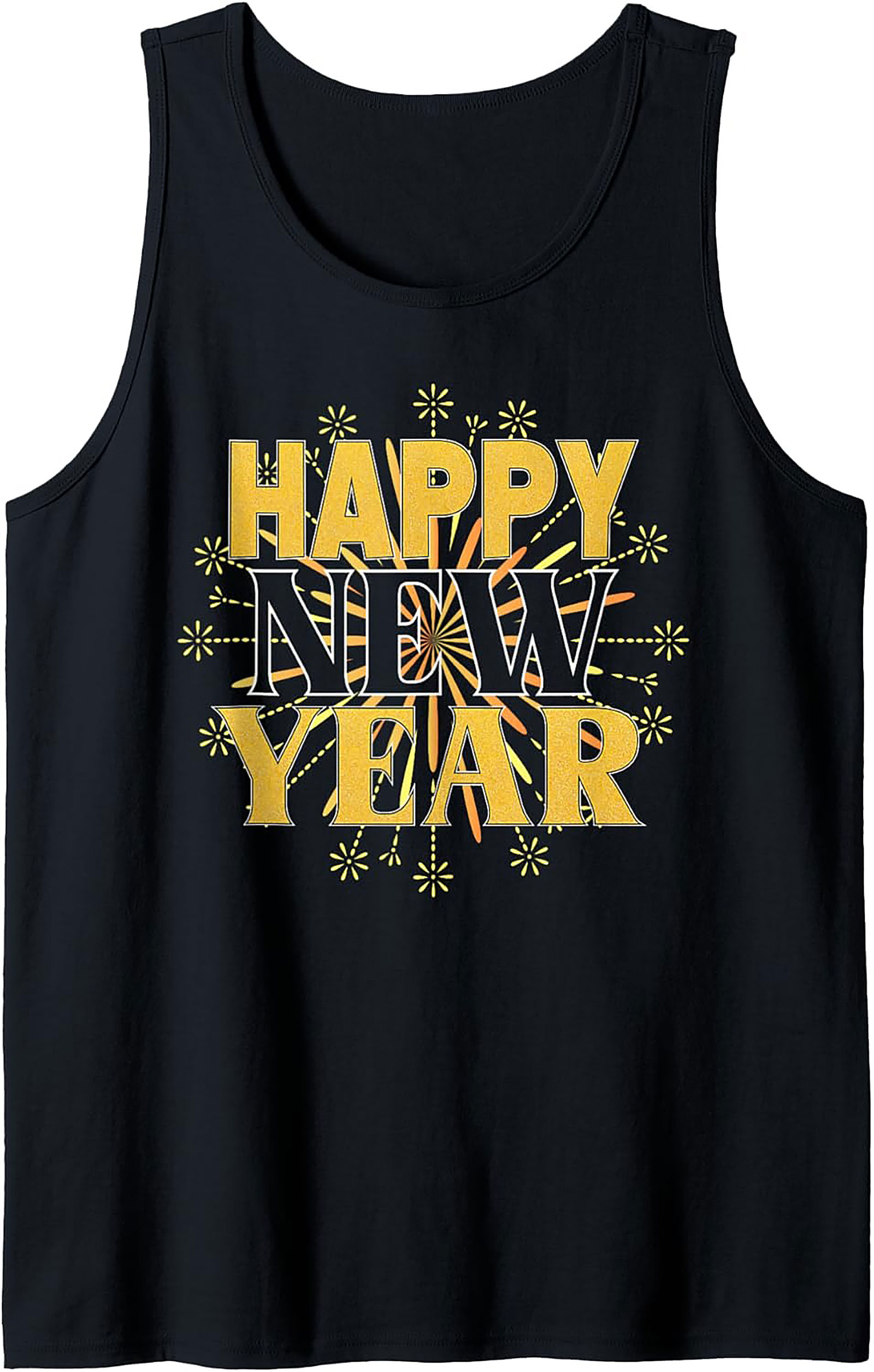 Happy New Year Graphic Tank Top Festive Celebration Shirt