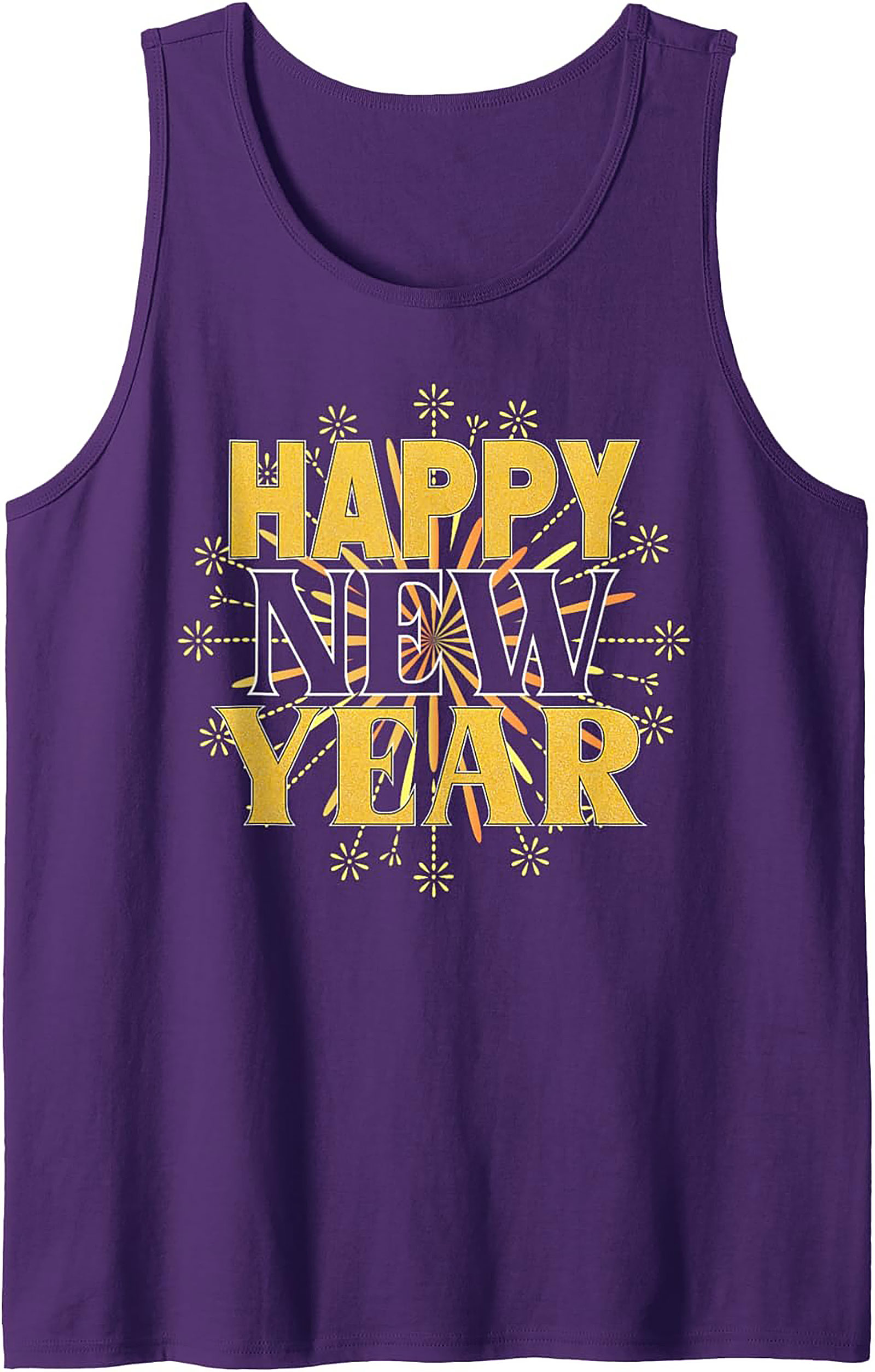 Happy New Year Graphic Tank Top Festive Celebration Shirt