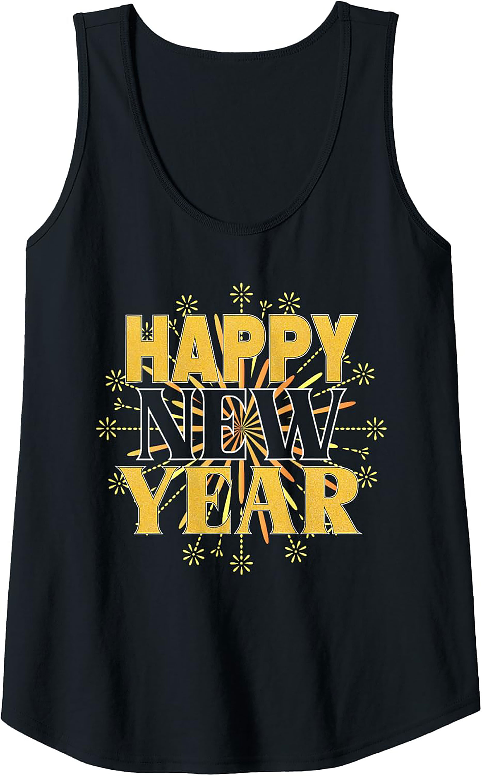Happy New Year Graphic Tank Top Festive Celebration Shirt