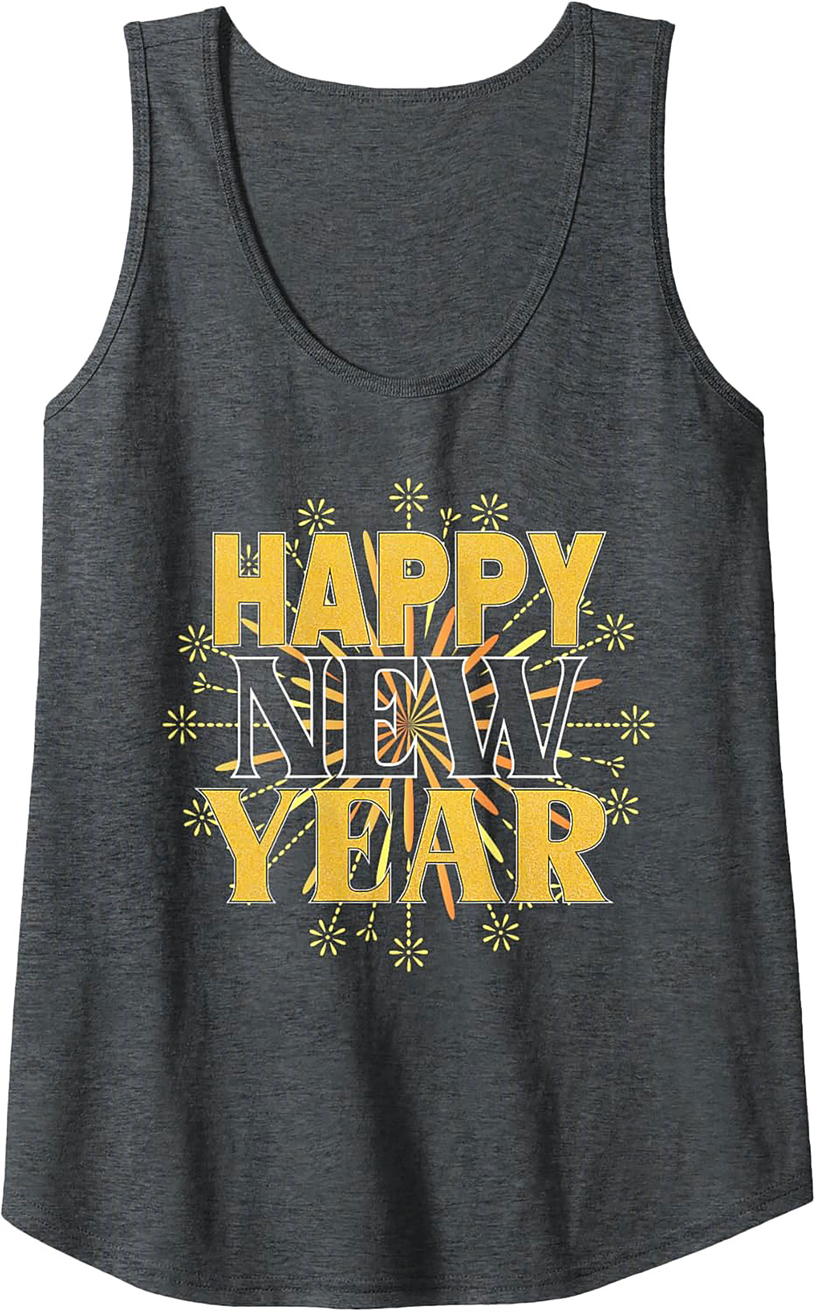 Happy New Year Graphic Tank Top Festive Celebration Shirt