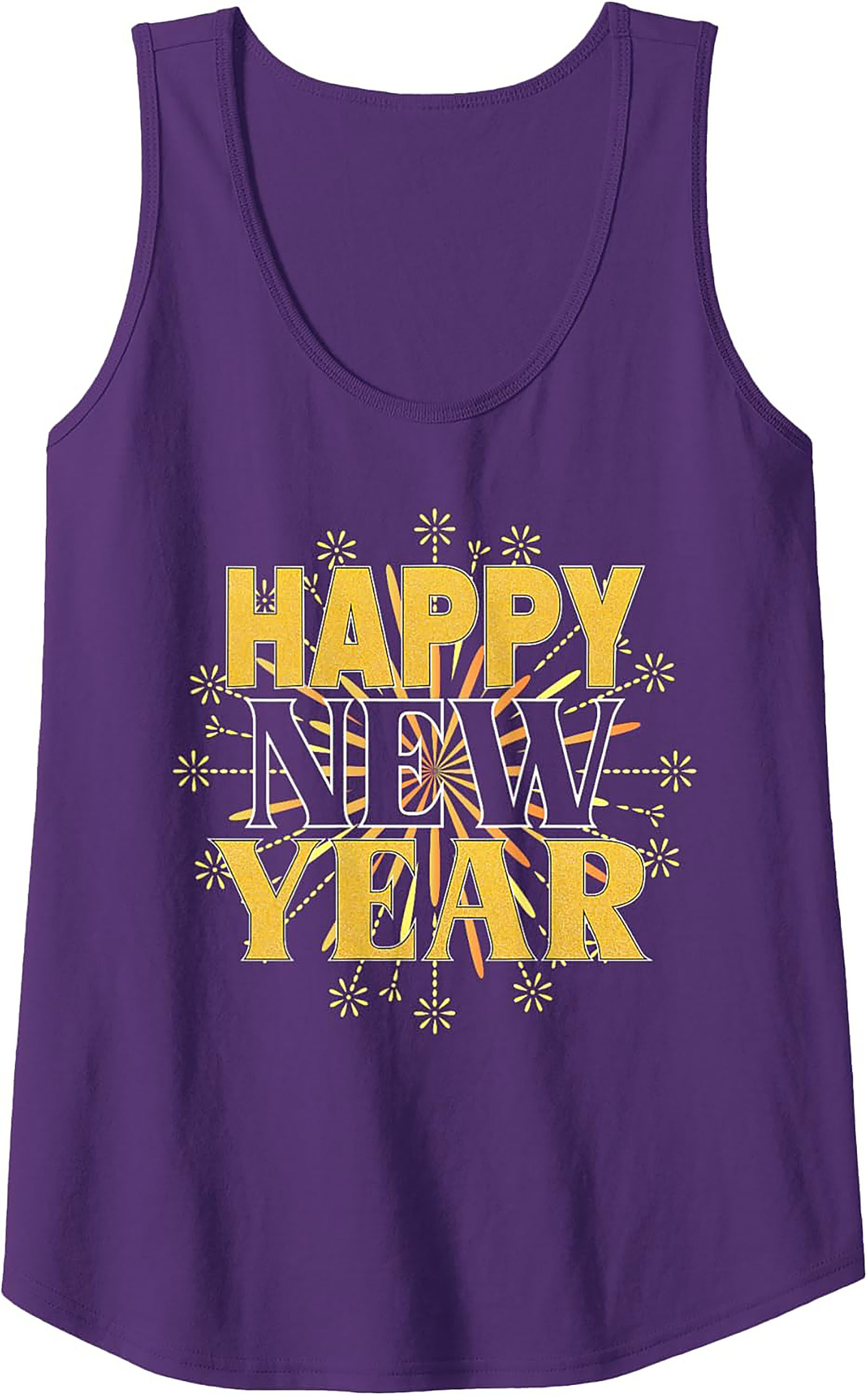 Happy New Year Graphic Tank Top Festive Celebration Shirt