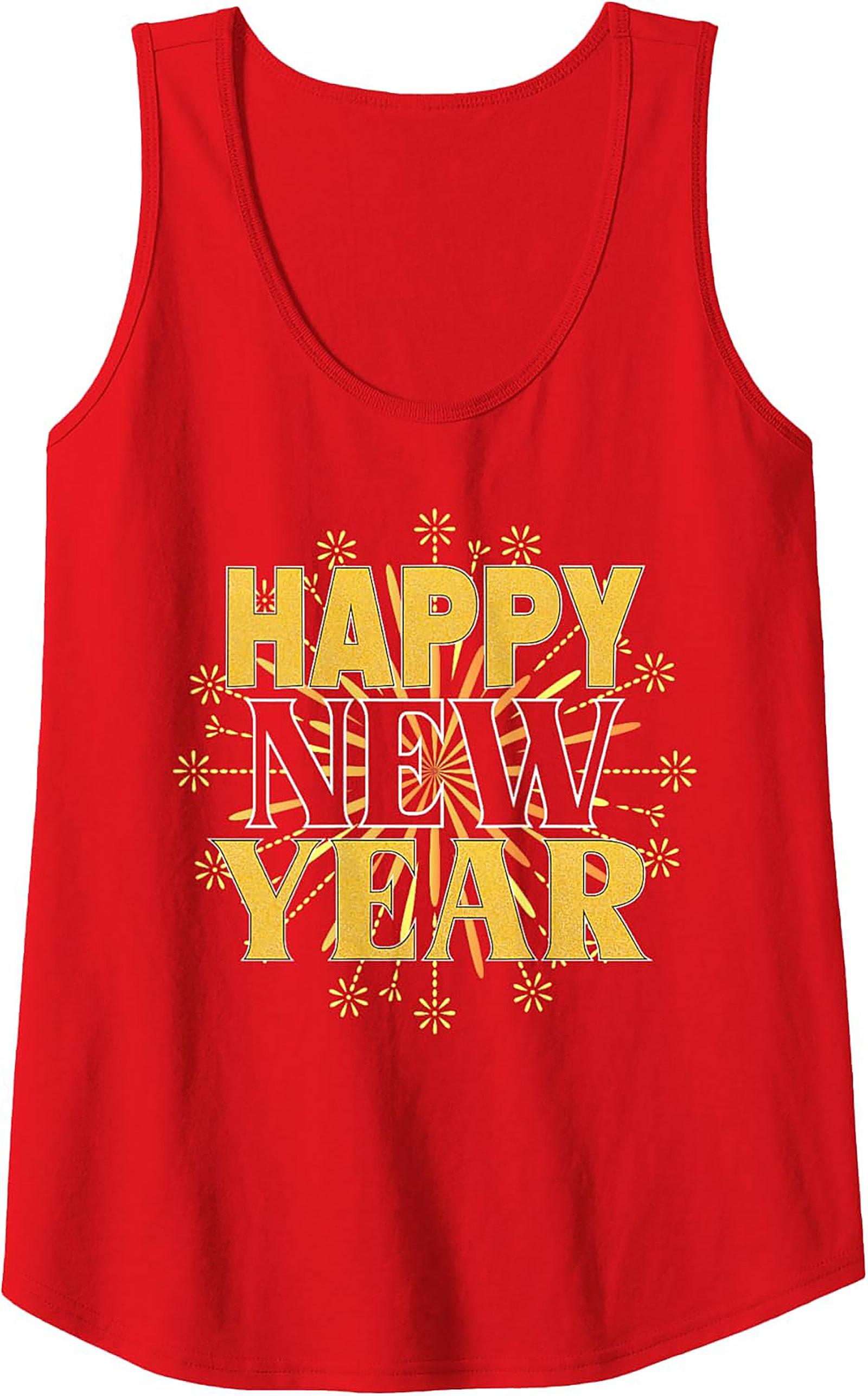 Happy New Year Graphic Tank Top Festive Celebration Shirt