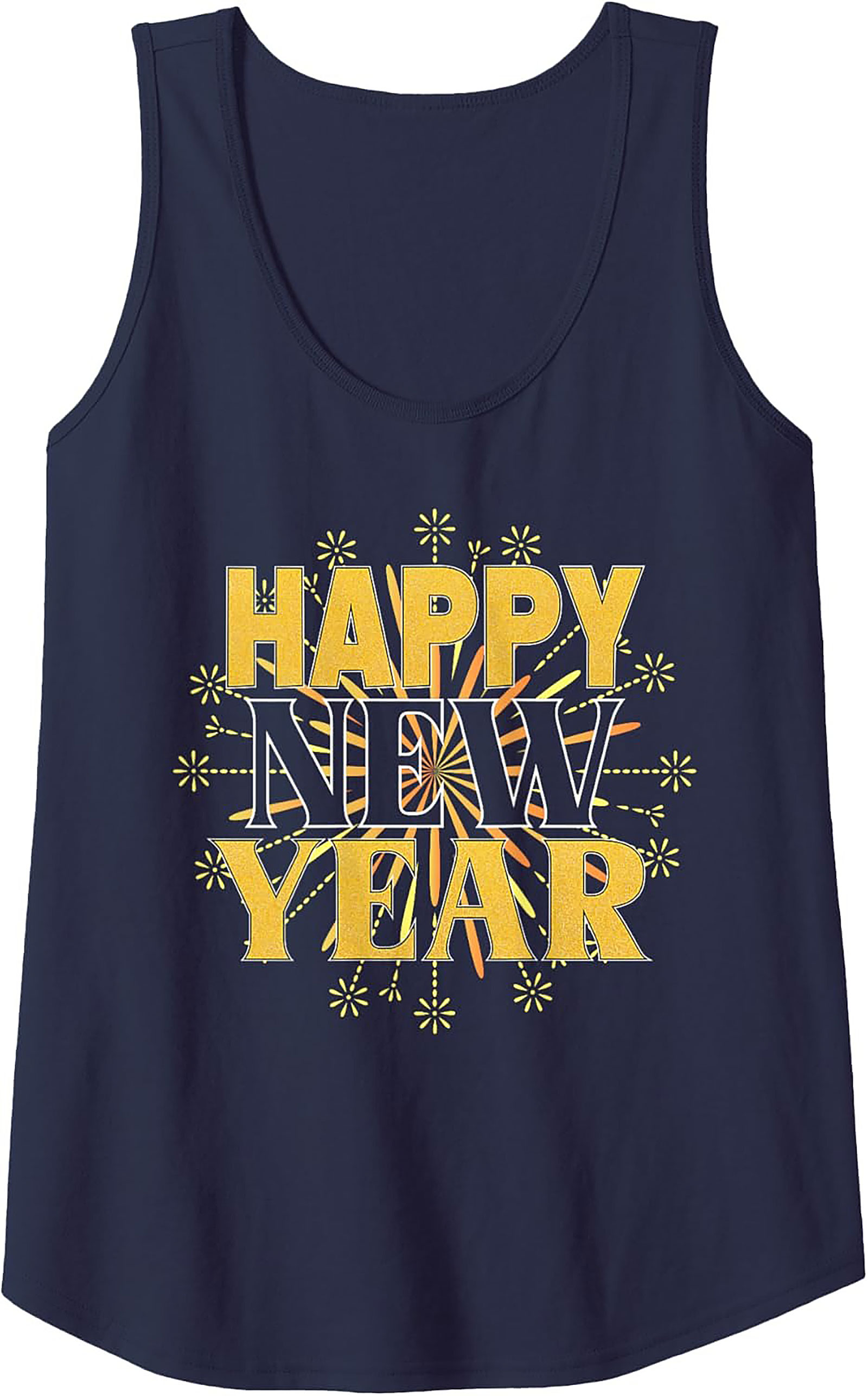 Happy New Year Graphic Tank Top Festive Celebration Shirt