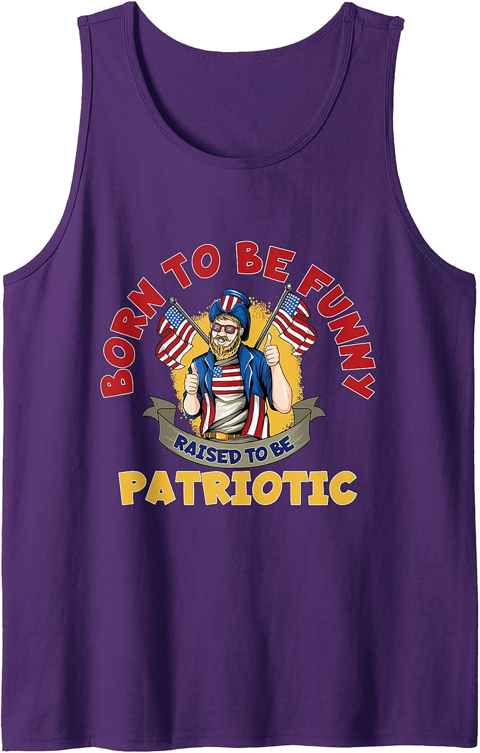 Born Funny Patriotic Graphic Tank | American Sleeveless Shirt