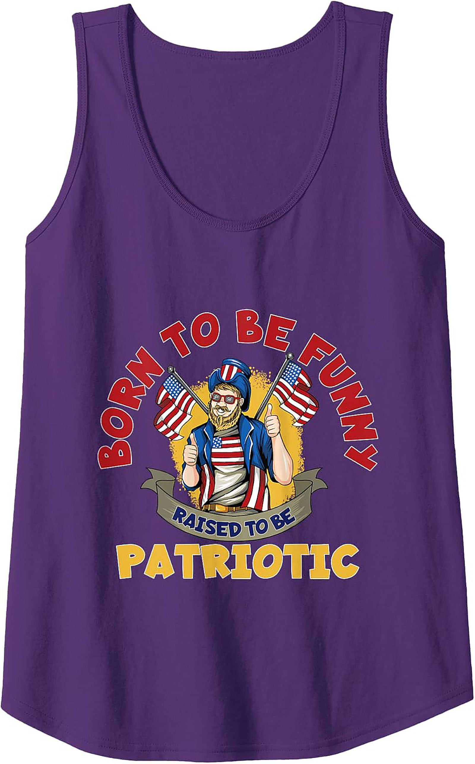 Born Funny Patriotic Graphic Tank | American Sleeveless Shirt