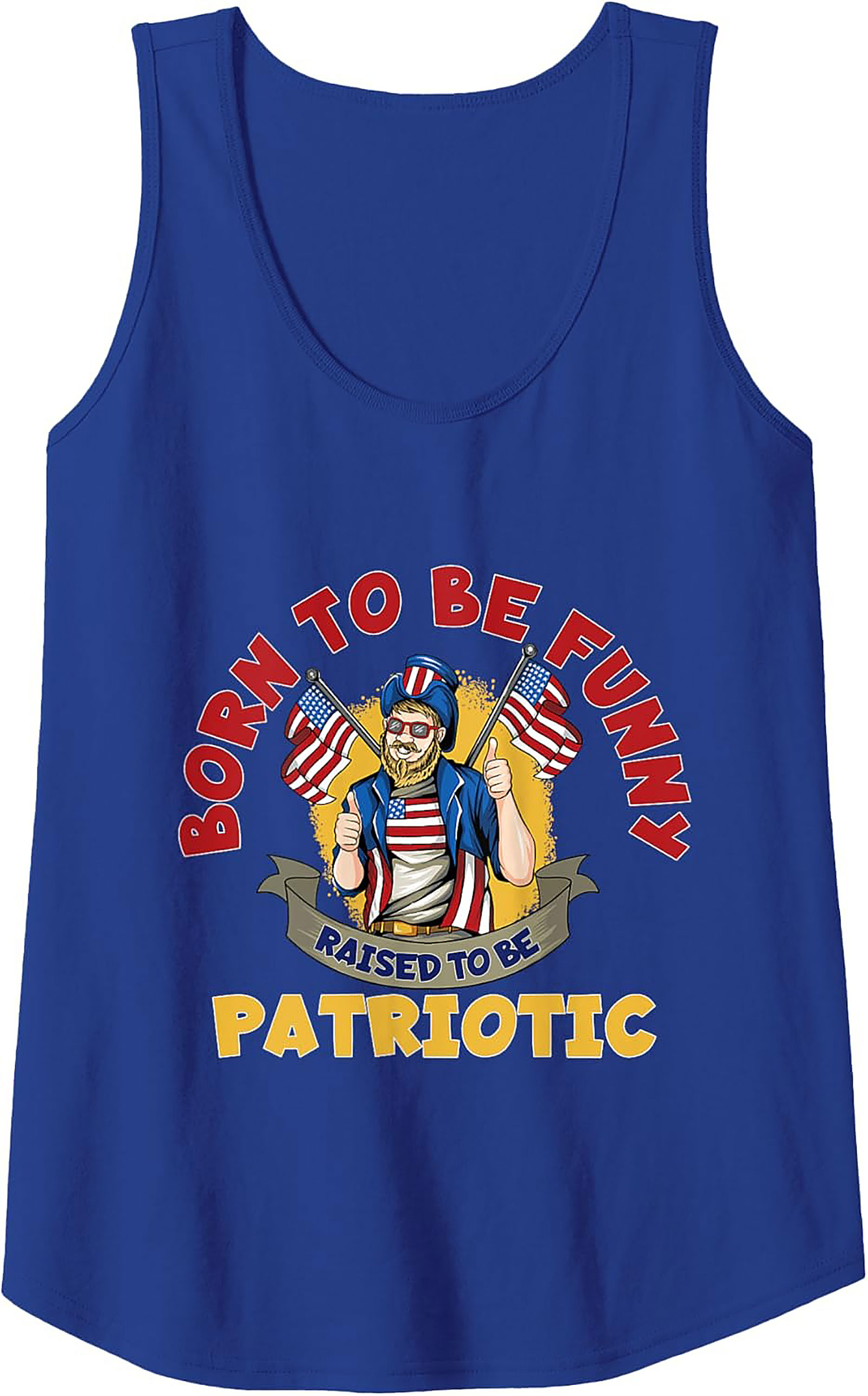 Born Funny Patriotic Graphic Tank | American Sleeveless Shirt