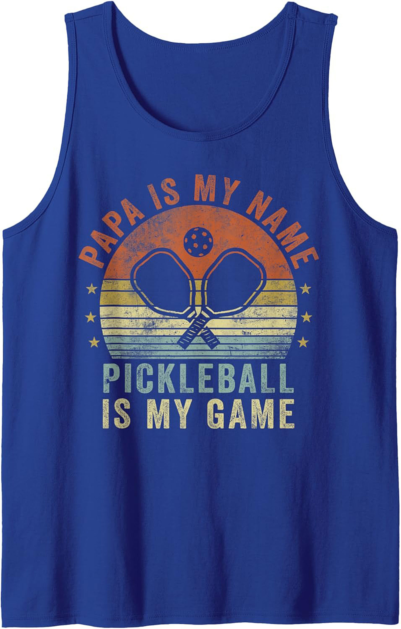 Papa Pickleball Tank Top Vintage Sleeveless Shirt