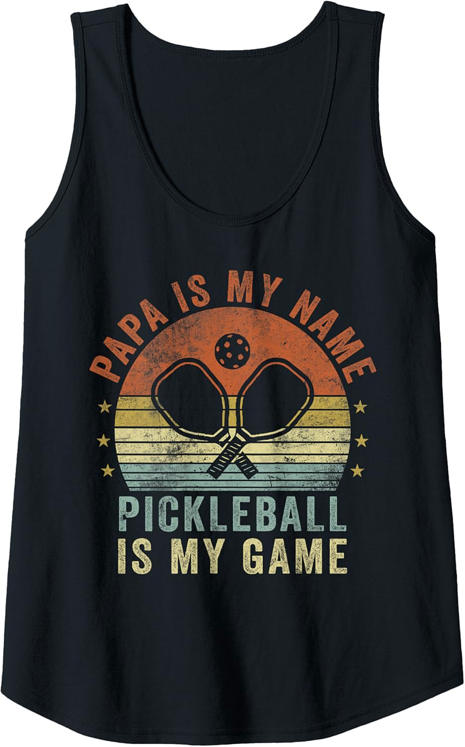 Papa Pickleball Tank Top Vintage Sleeveless Shirt