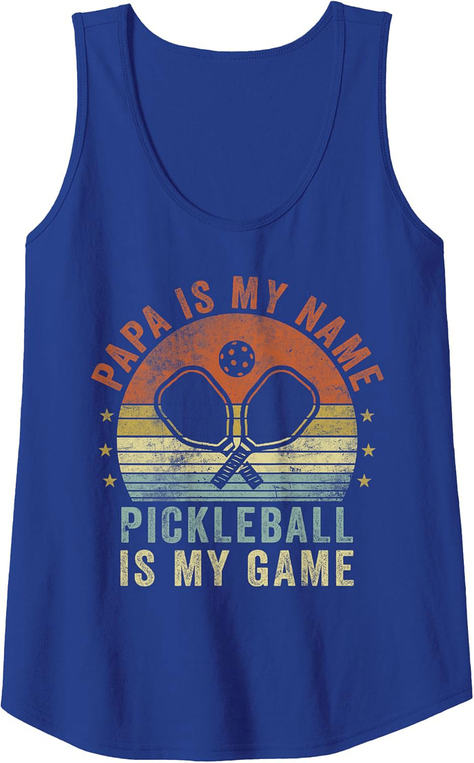 Papa Pickleball Tank Top Vintage Sleeveless Shirt