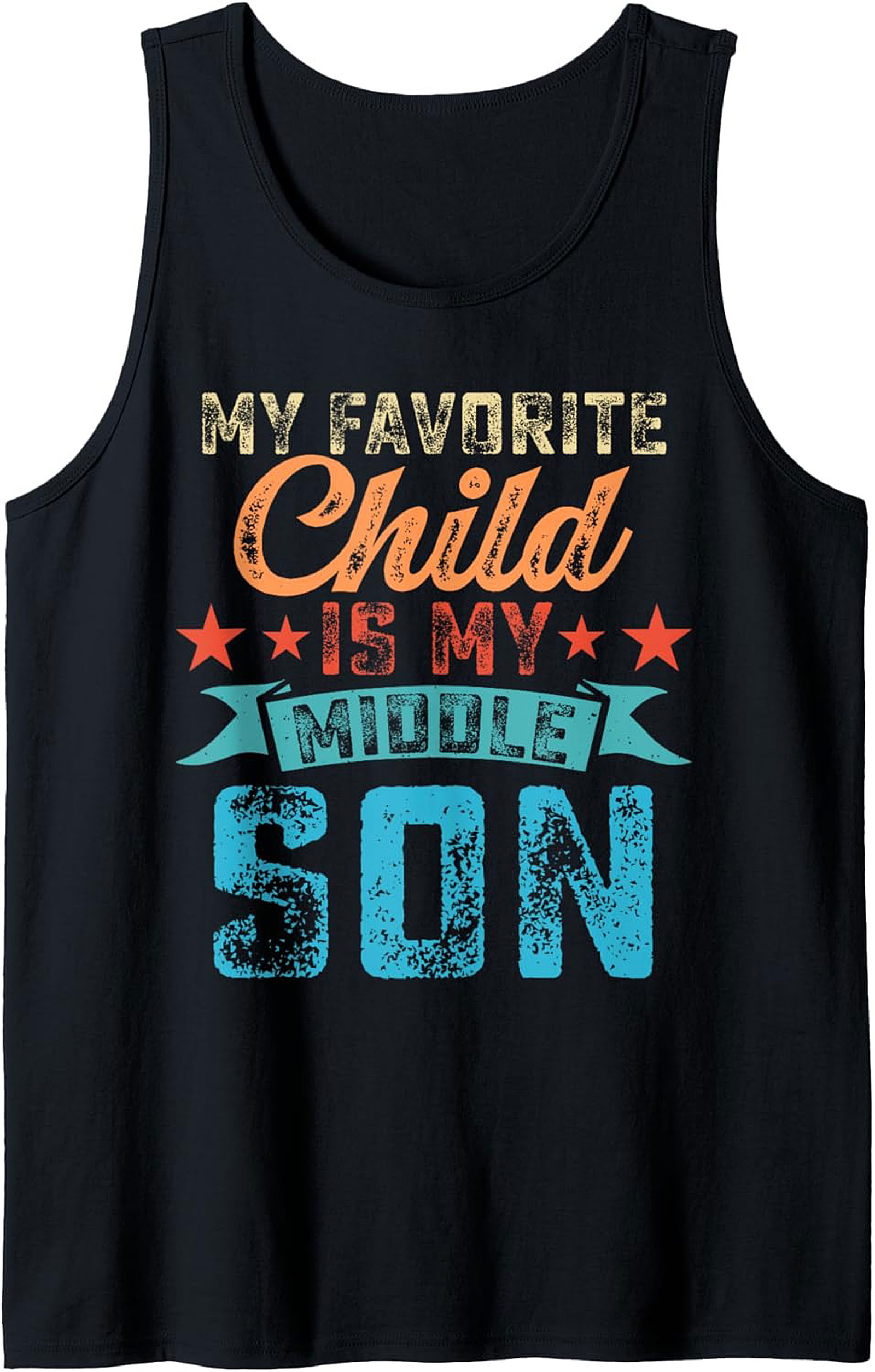 Middle Son Graphic Tank Funny Parent Humor Sleeveless Shirt
