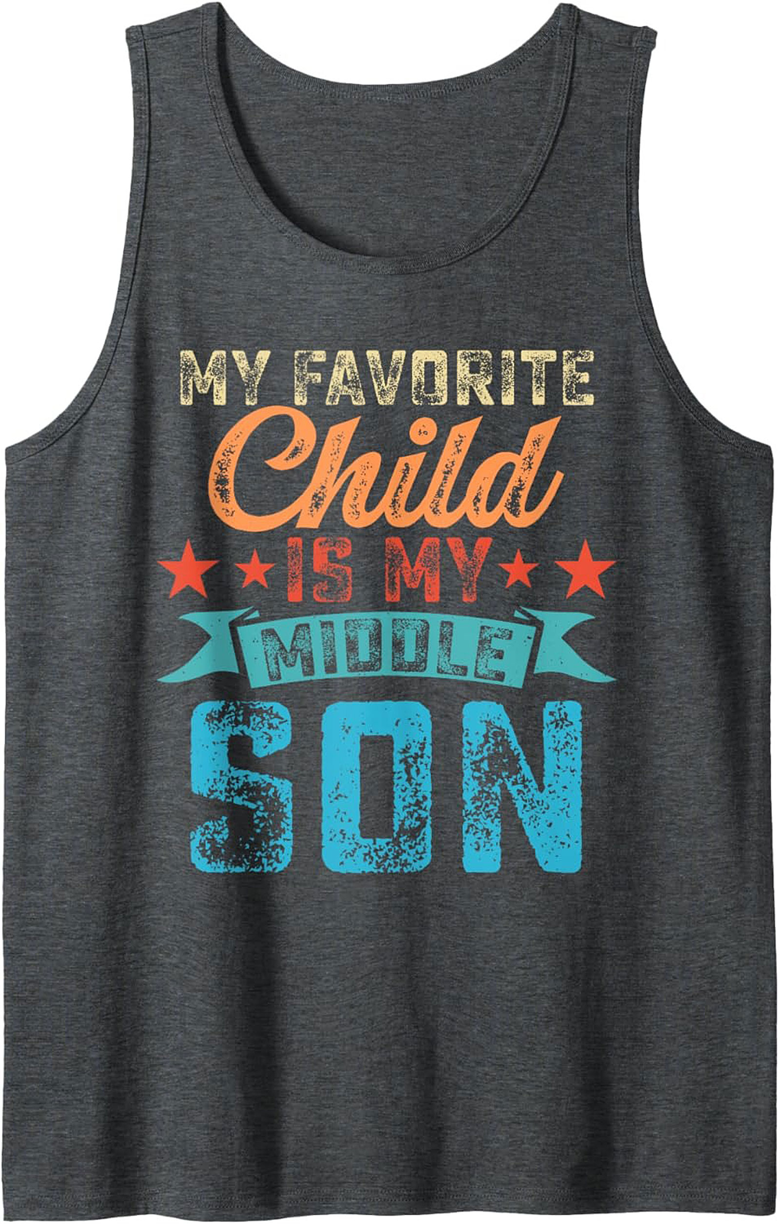 Middle Son Graphic Tank Funny Parent Humor Sleeveless Shirt