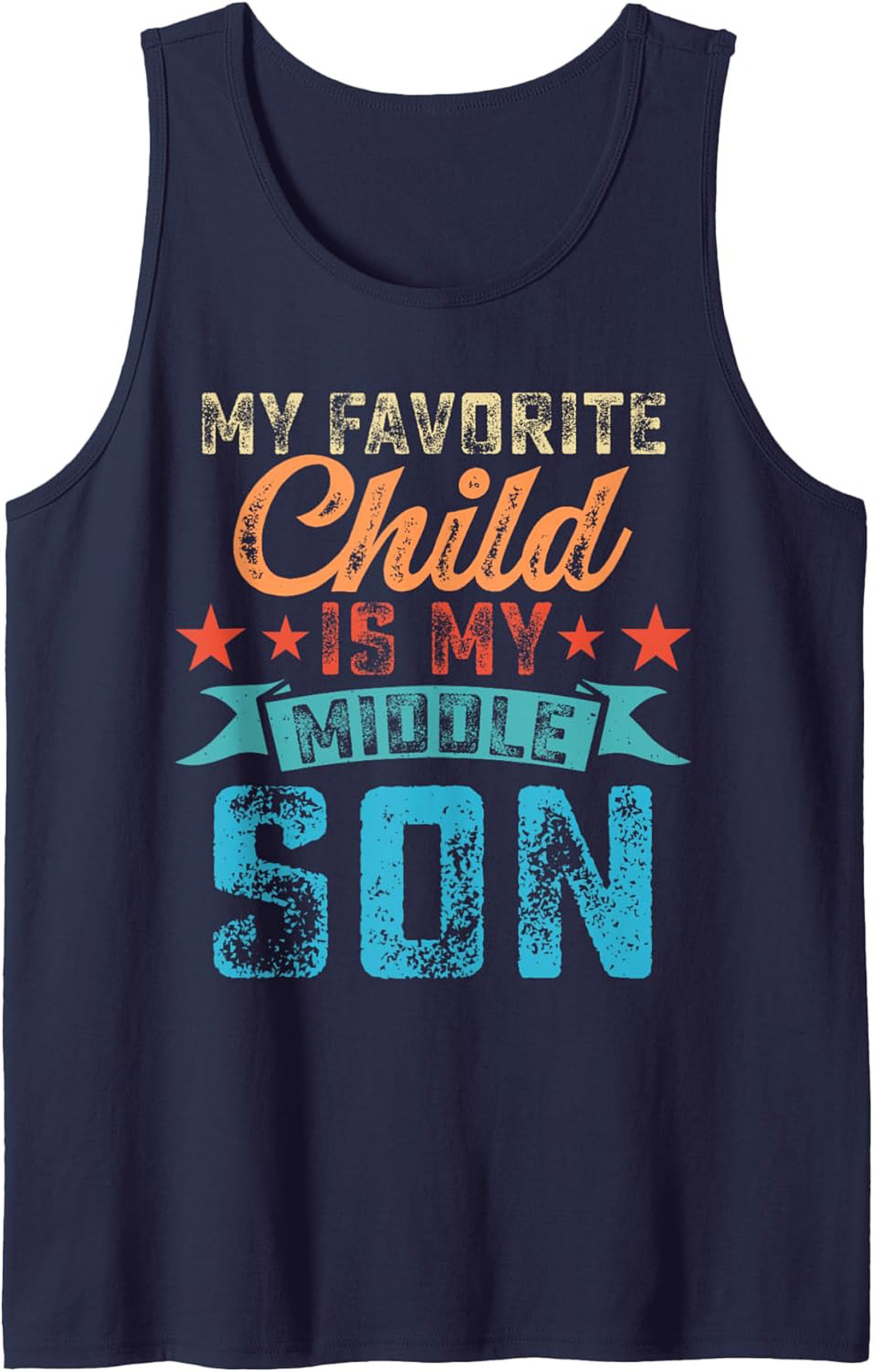 Middle Son Graphic Tank Funny Parent Humor Sleeveless Shirt