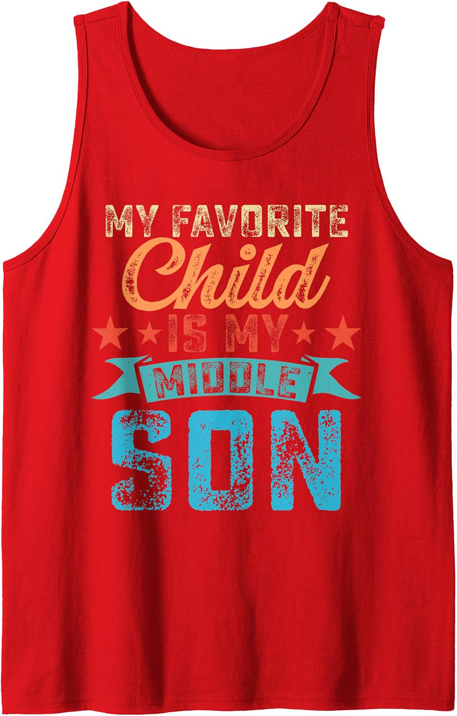 Middle Son Graphic Tank Funny Parent Humor Sleeveless Shirt