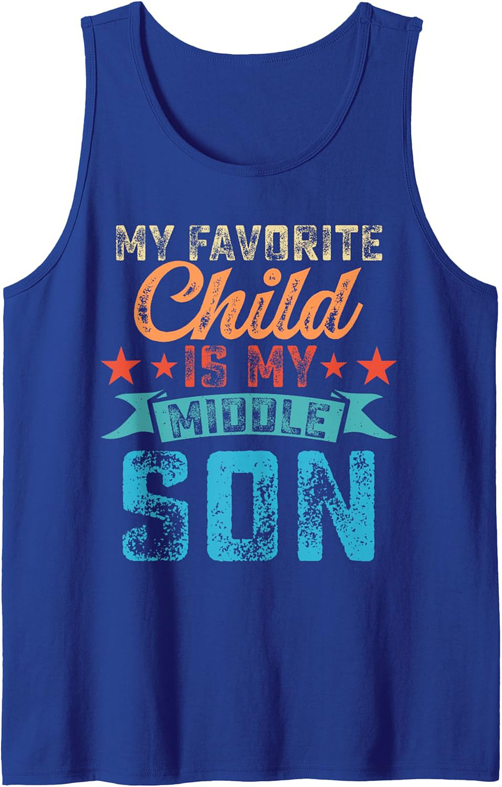 Middle Son Graphic Tank Funny Parent Humor Sleeveless Shirt