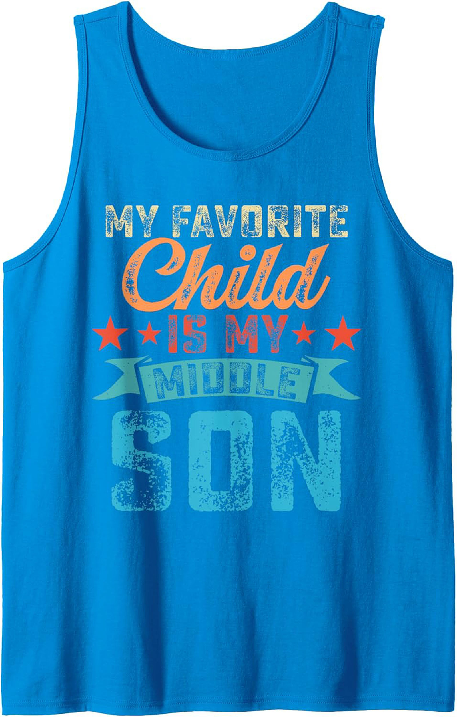 Middle Son Graphic Tank Funny Parent Humor Sleeveless Shirt