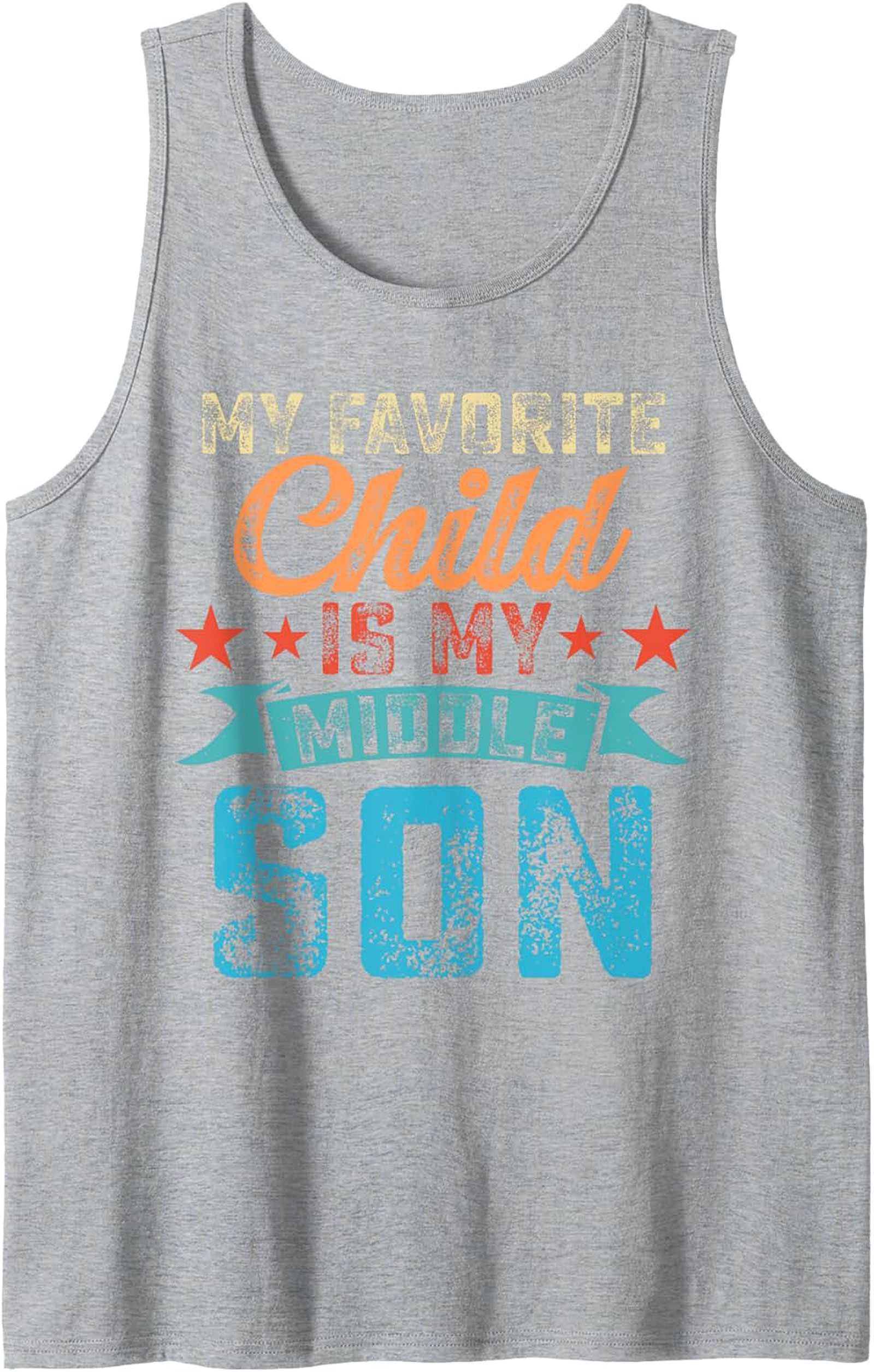 Middle Son Graphic Tank Funny Parent Humor Sleeveless Shirt
