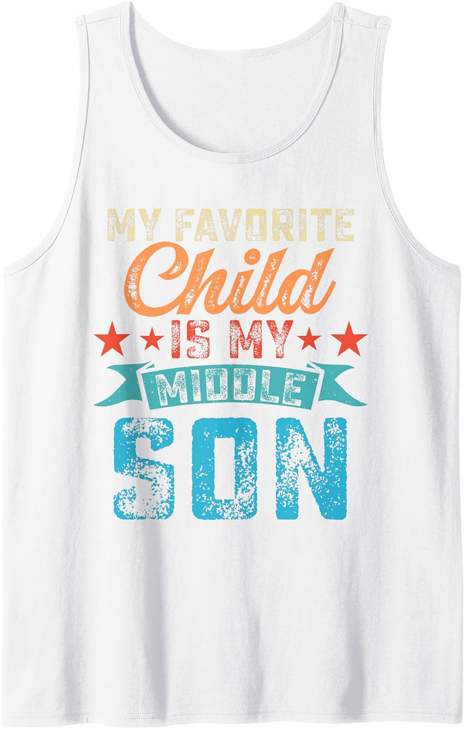 Middle Son Graphic Tank Funny Parent Humor Sleeveless Shirt