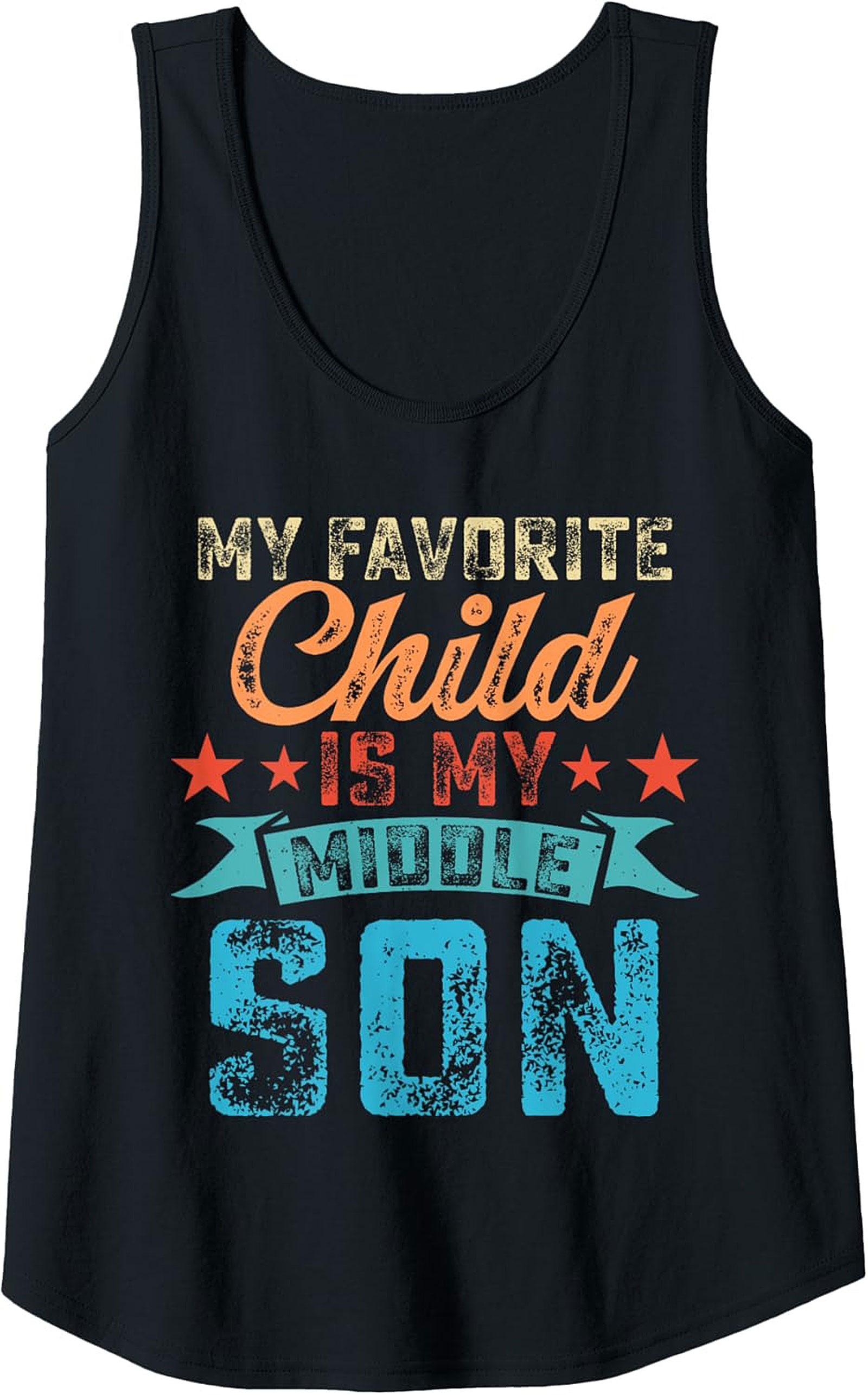 Middle Son Graphic Tank Funny Parent Humor Sleeveless Shirt