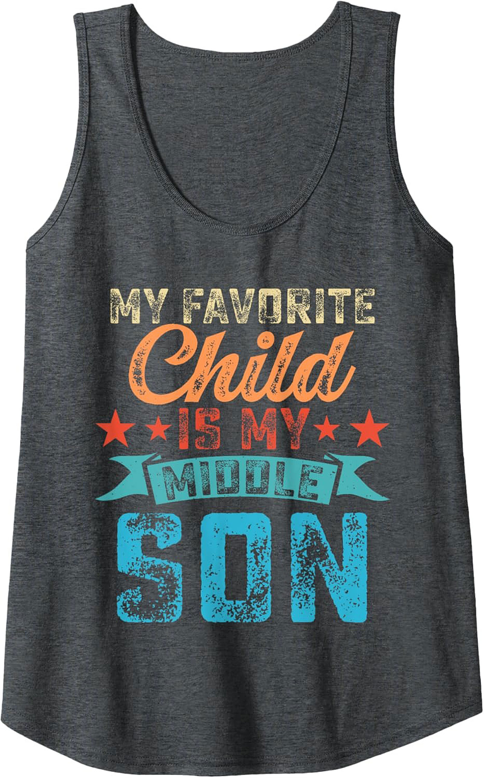 Middle Son Graphic Tank Funny Parent Humor Sleeveless Shirt