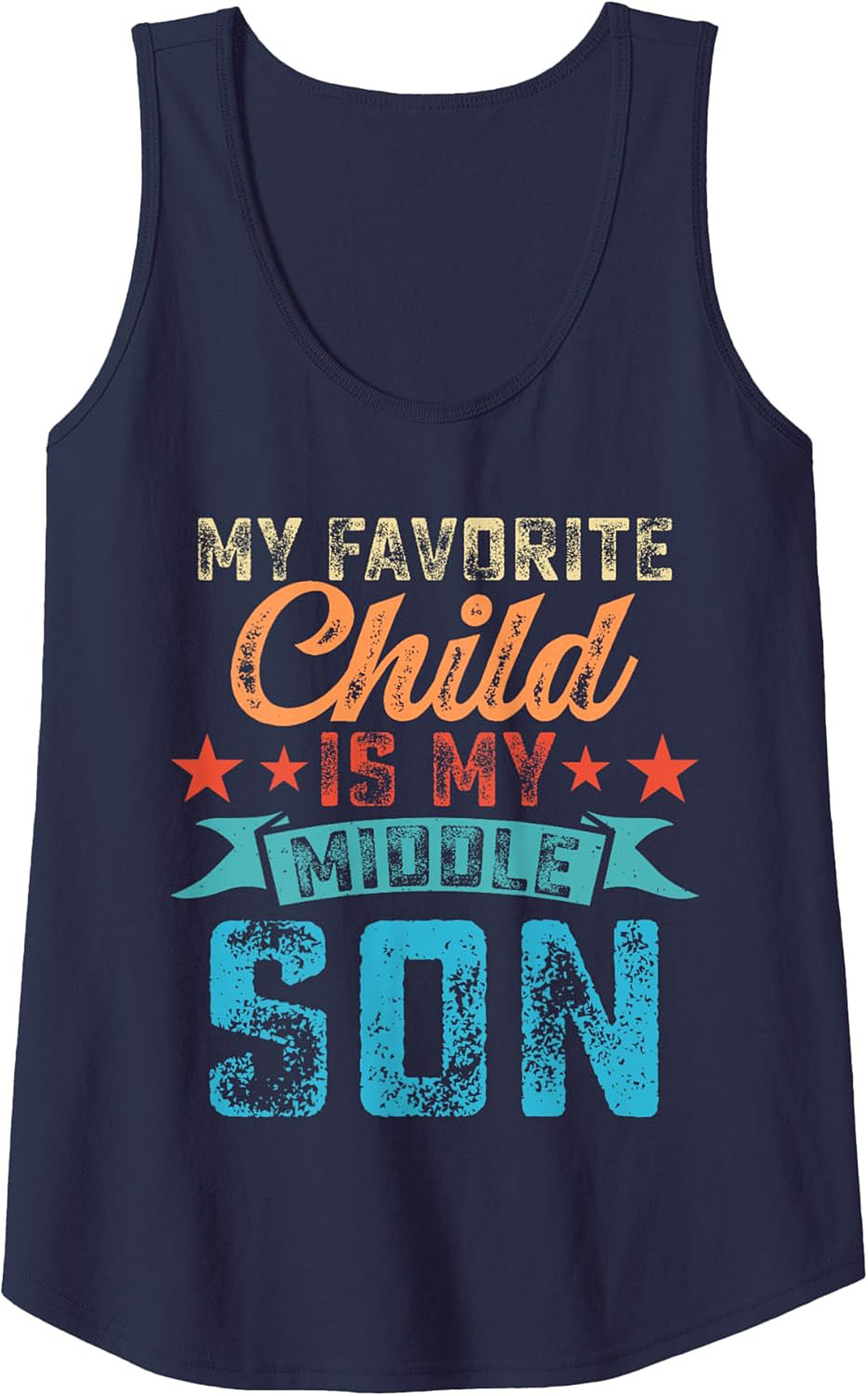 Middle Son Graphic Tank Funny Parent Humor Sleeveless Shirt