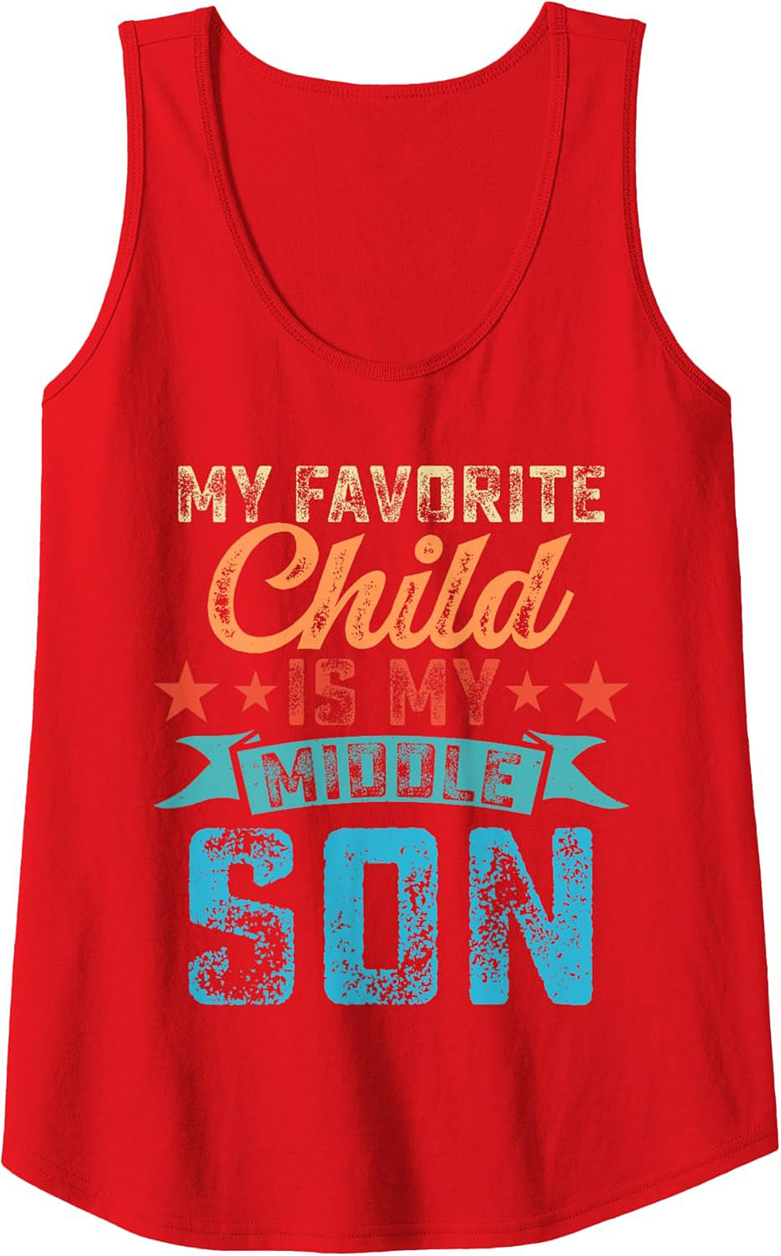 Middle Son Graphic Tank Funny Parent Humor Sleeveless Shirt
