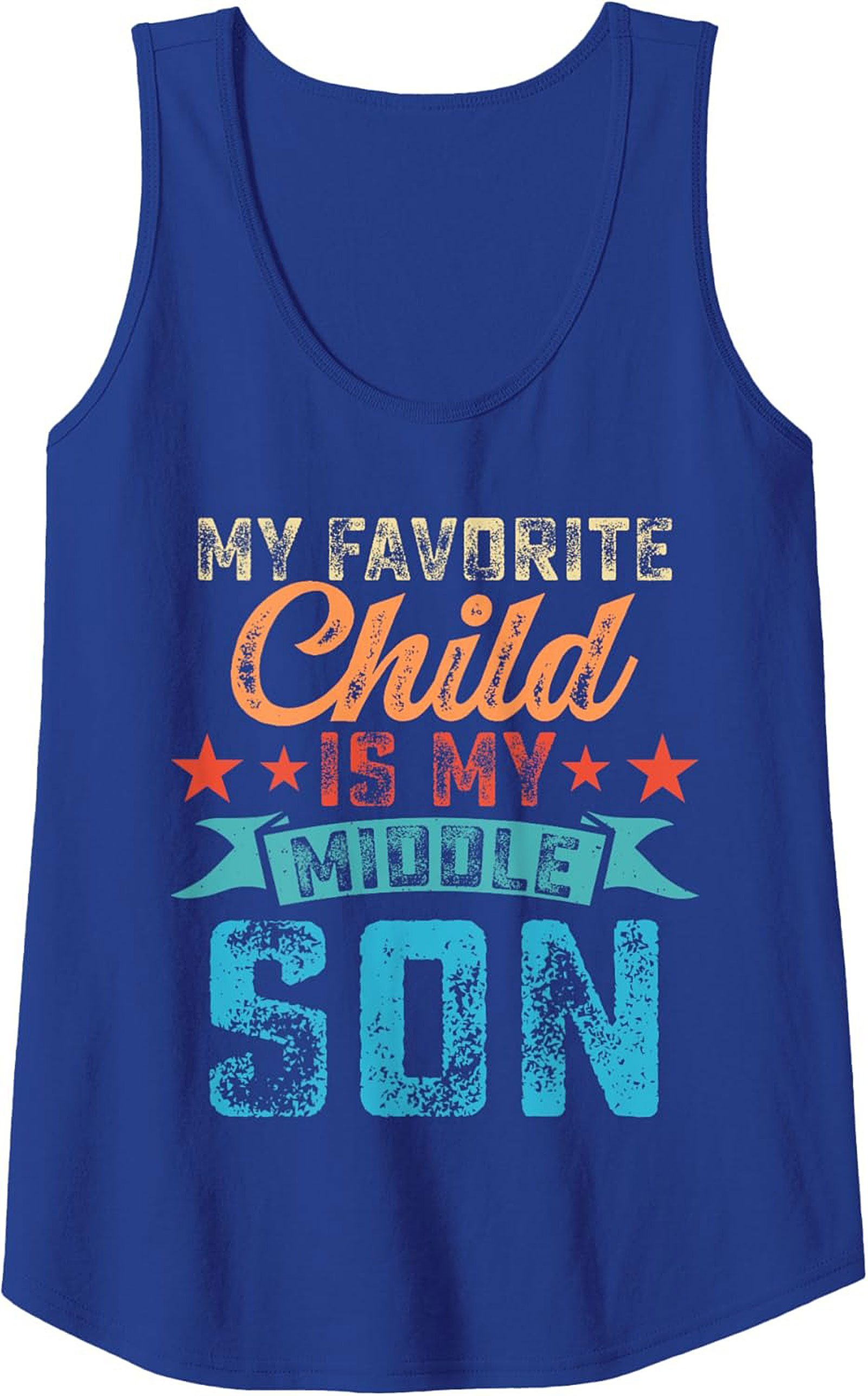 Middle Son Graphic Tank Funny Parent Humor Sleeveless Shirt