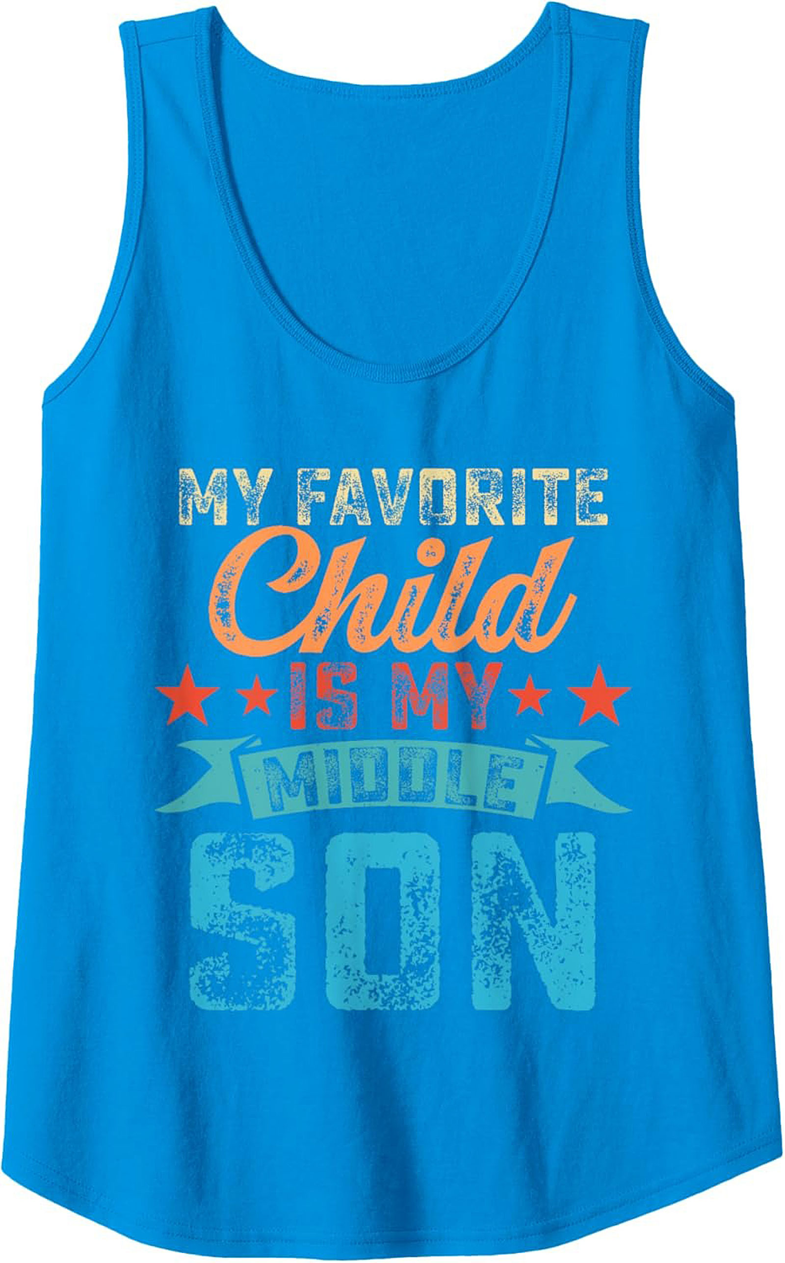 Middle Son Graphic Tank Funny Parent Humor Sleeveless Shirt