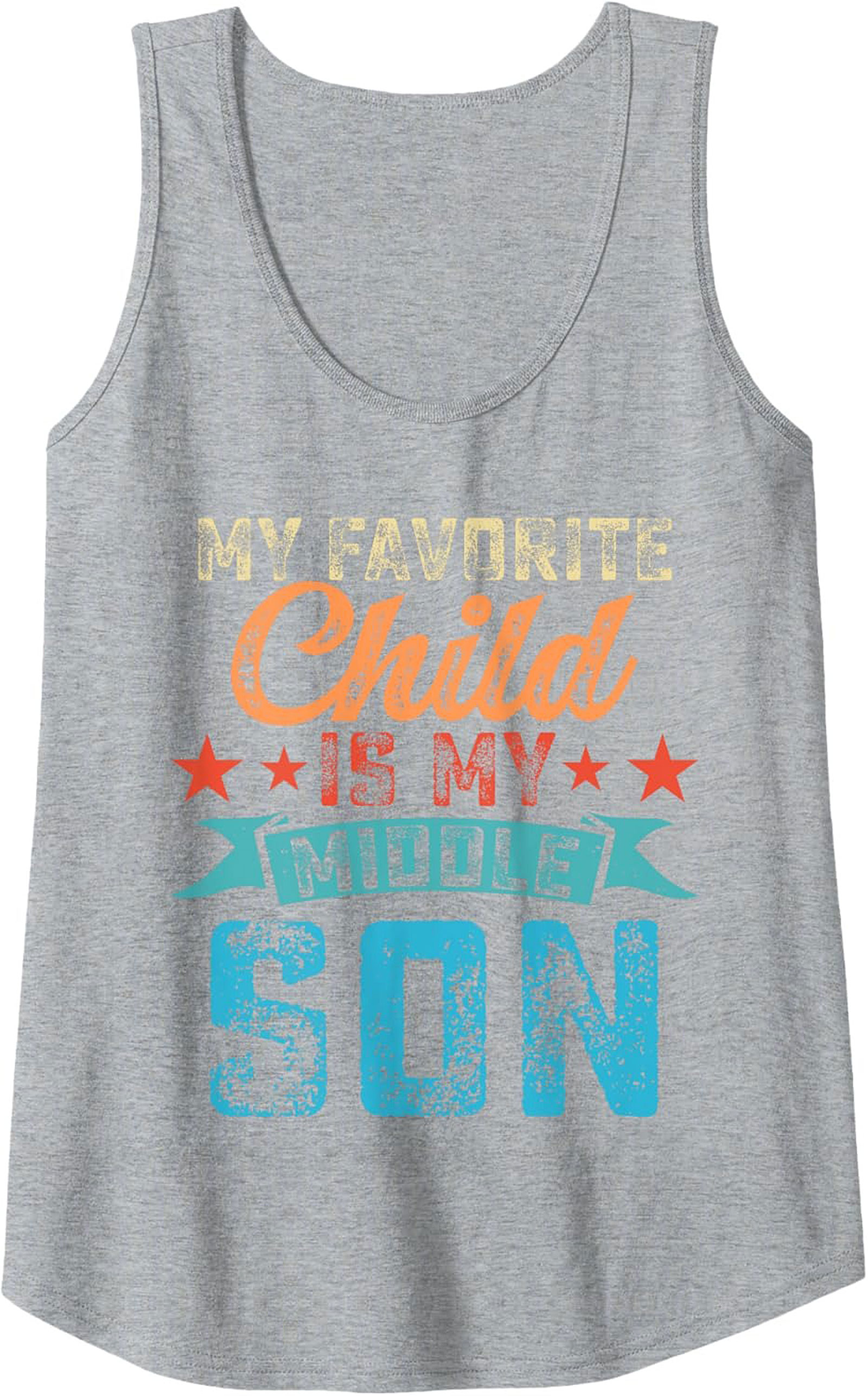 Middle Son Graphic Tank Funny Parent Humor Sleeveless Shirt