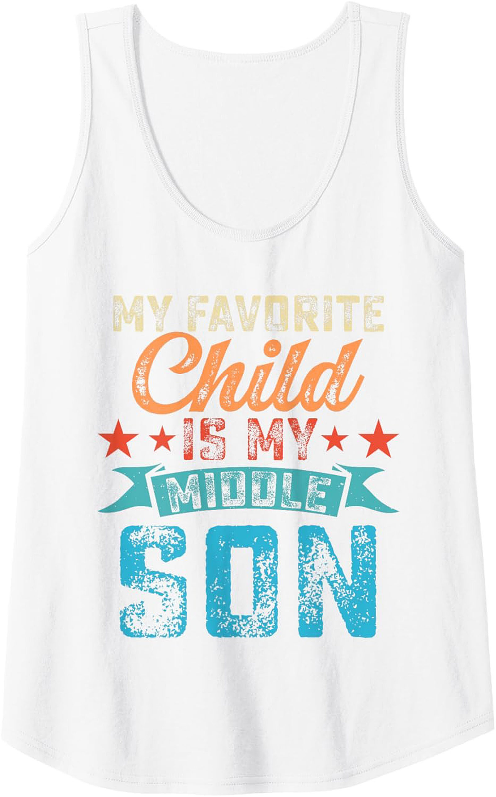 Middle Son Graphic Tank Funny Parent Humor Sleeveless Shirt