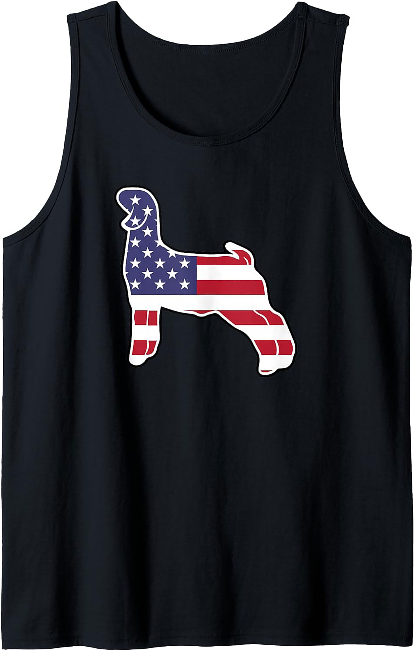 Patriotic Afghan Hound Tank Top | American Flag Sleeveless Tee