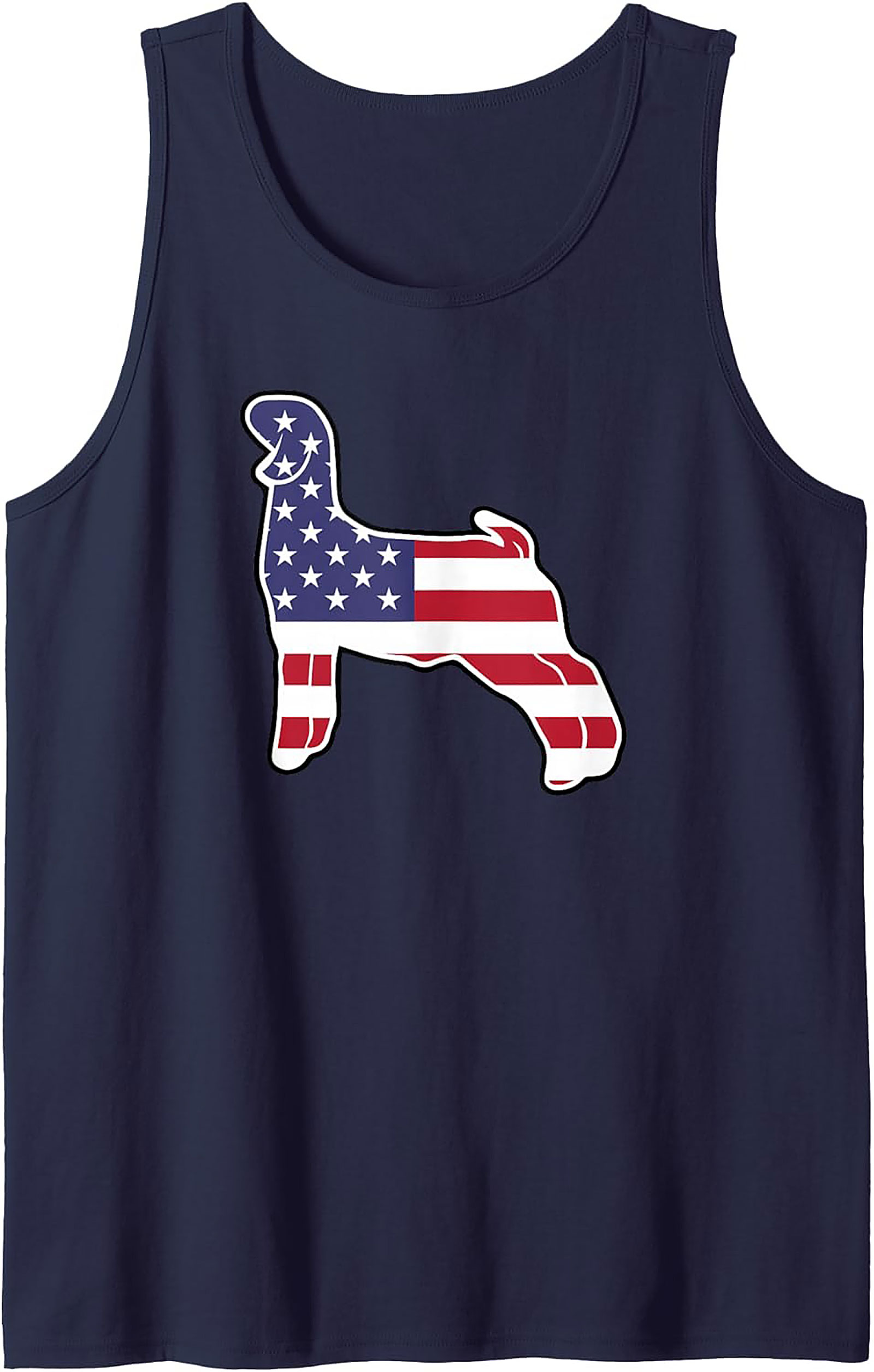 Patriotic Afghan Hound Tank Top | American Flag Sleeveless Tee