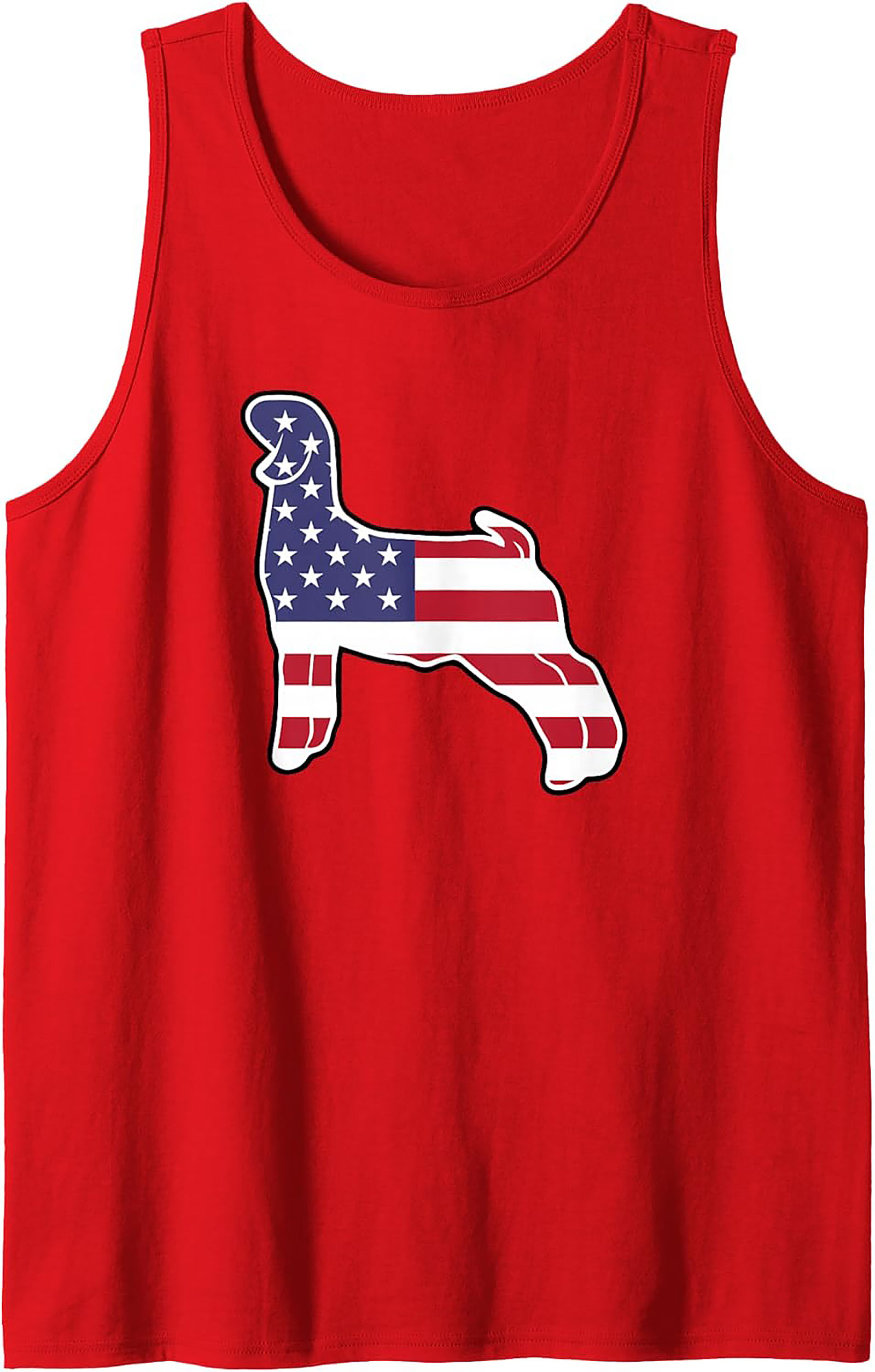 Patriotic Afghan Hound Tank Top | American Flag Sleeveless Tee
