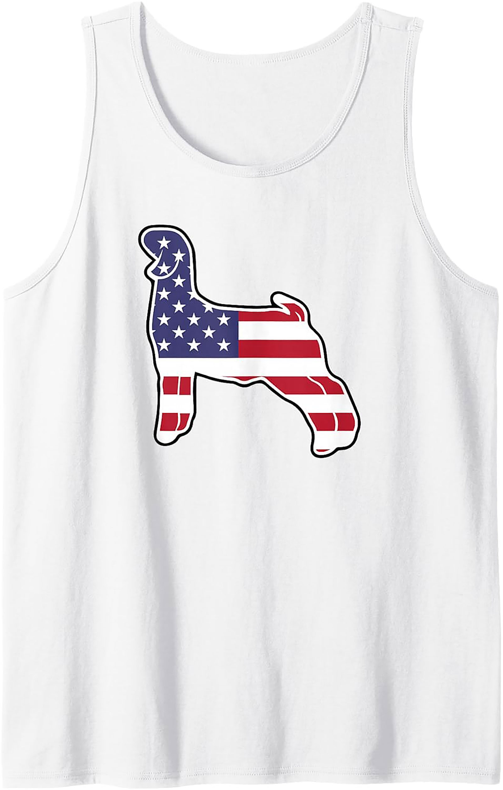 Patriotic Afghan Hound Tank Top | American Flag Sleeveless Tee