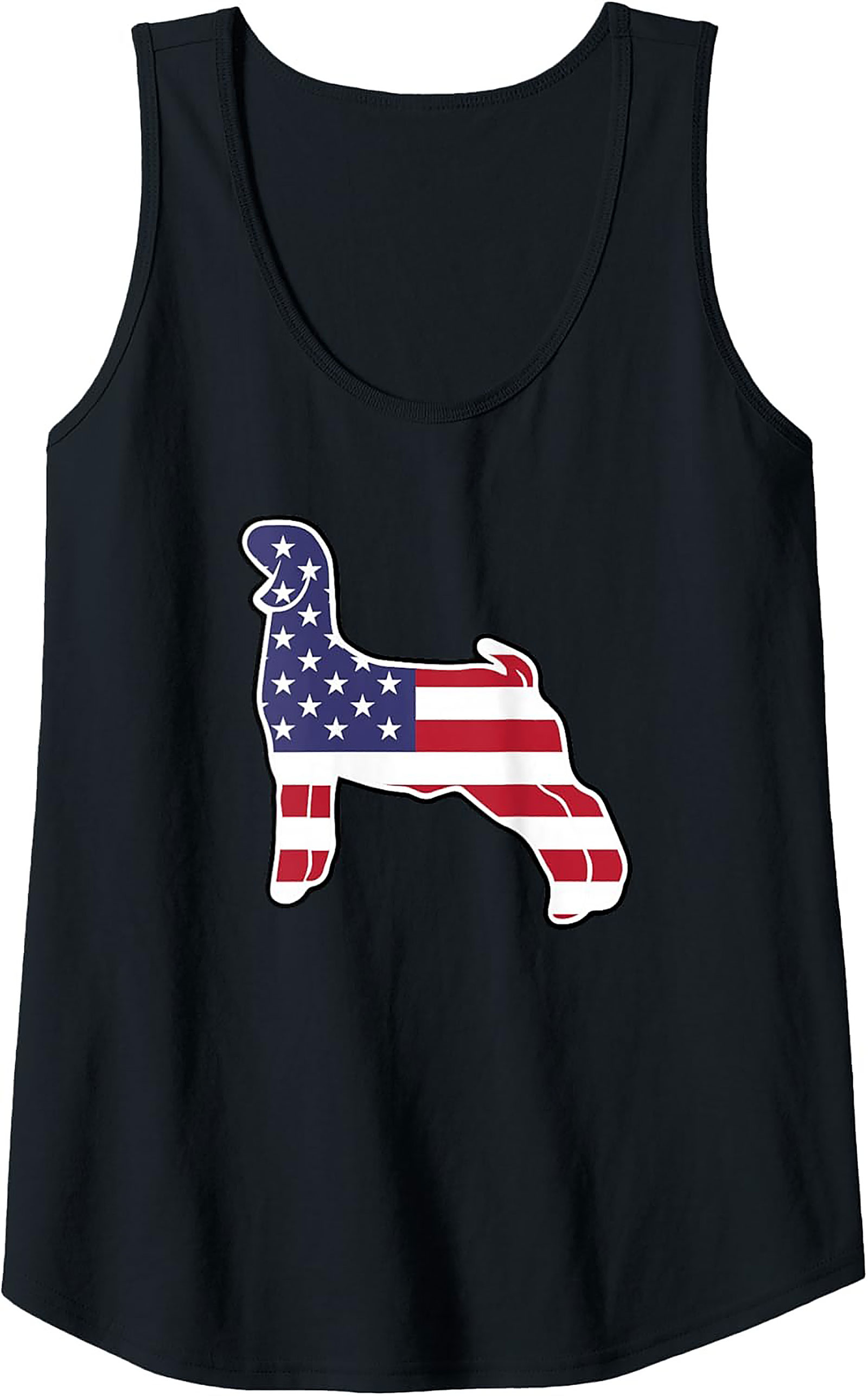 Patriotic Afghan Hound Tank Top | American Flag Sleeveless Tee