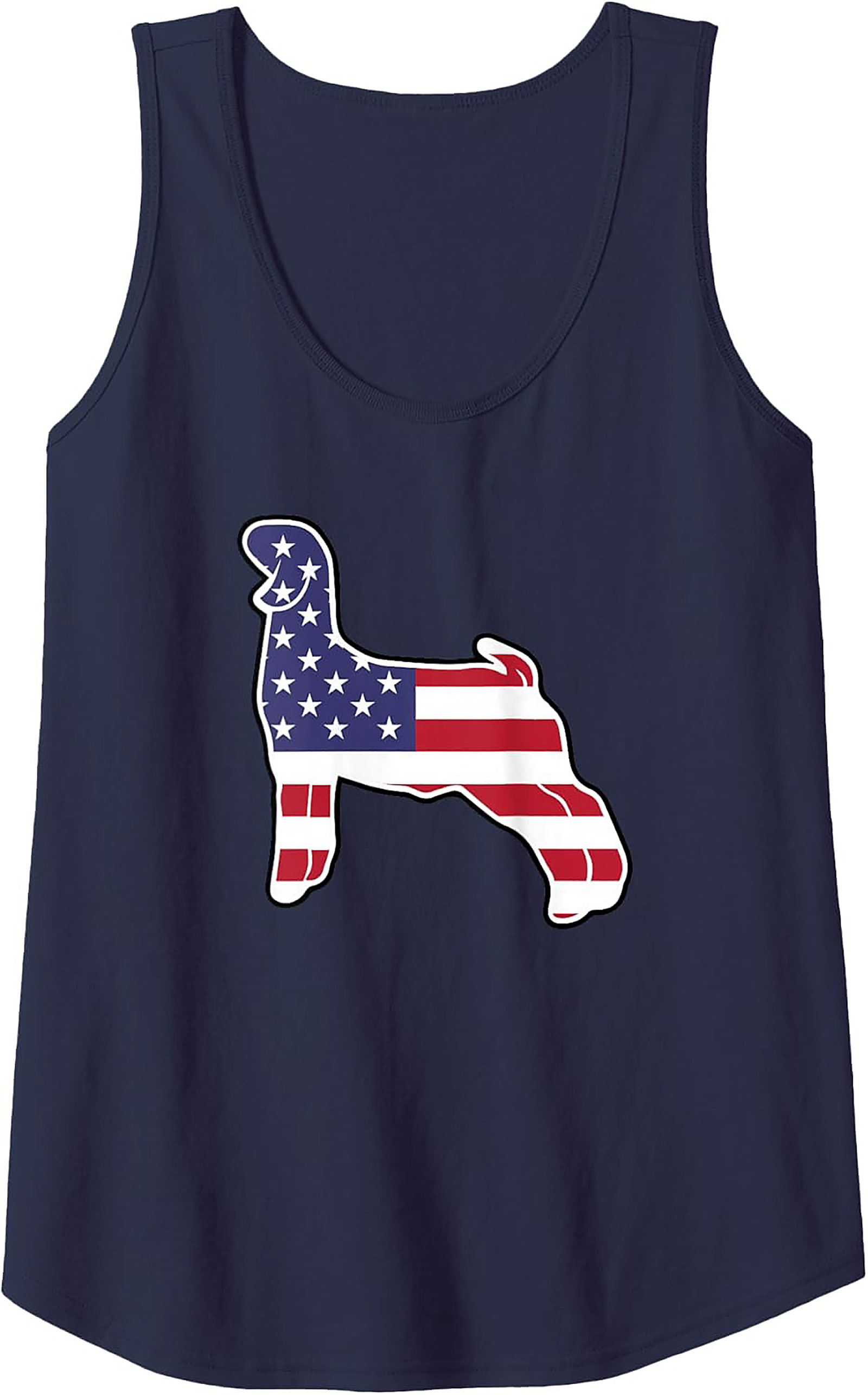Patriotic Afghan Hound Tank Top | American Flag Sleeveless Tee