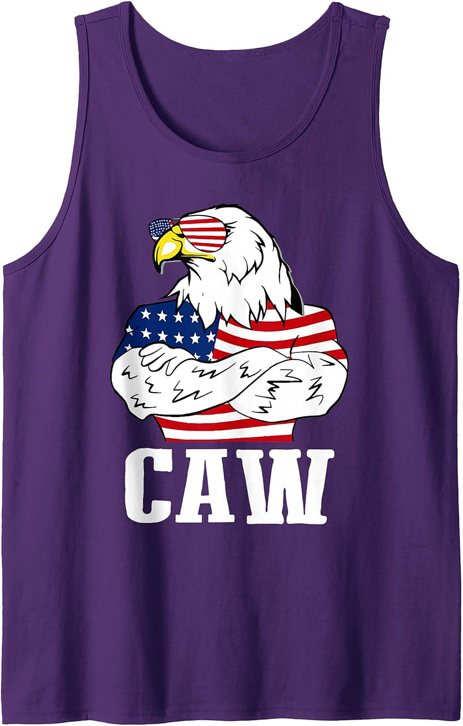 Patriotic Eagle CAW Graphic Tank Top | Summer Sleeveless