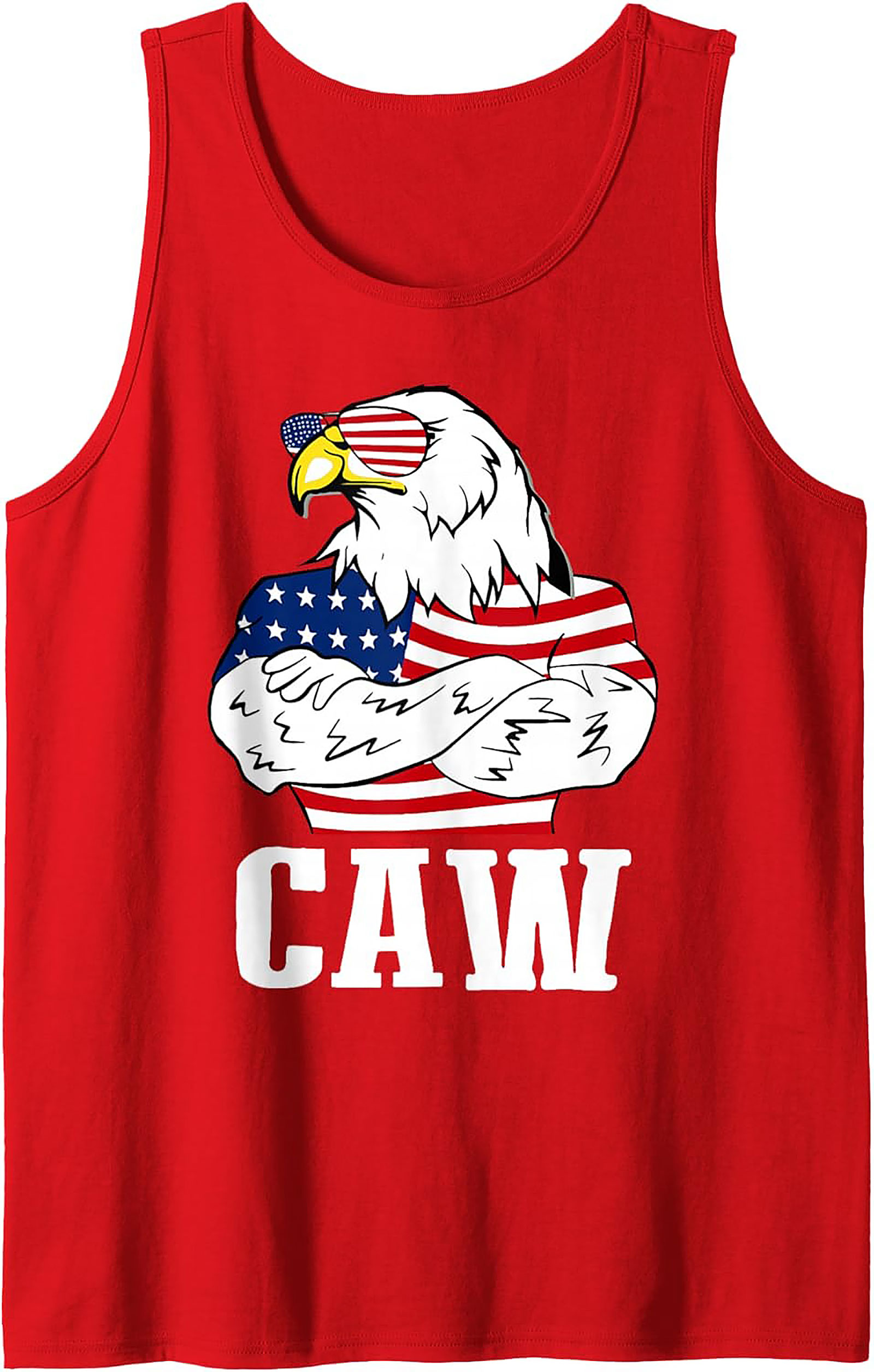 Patriotic Eagle CAW Graphic Tank Top | Summer Sleeveless