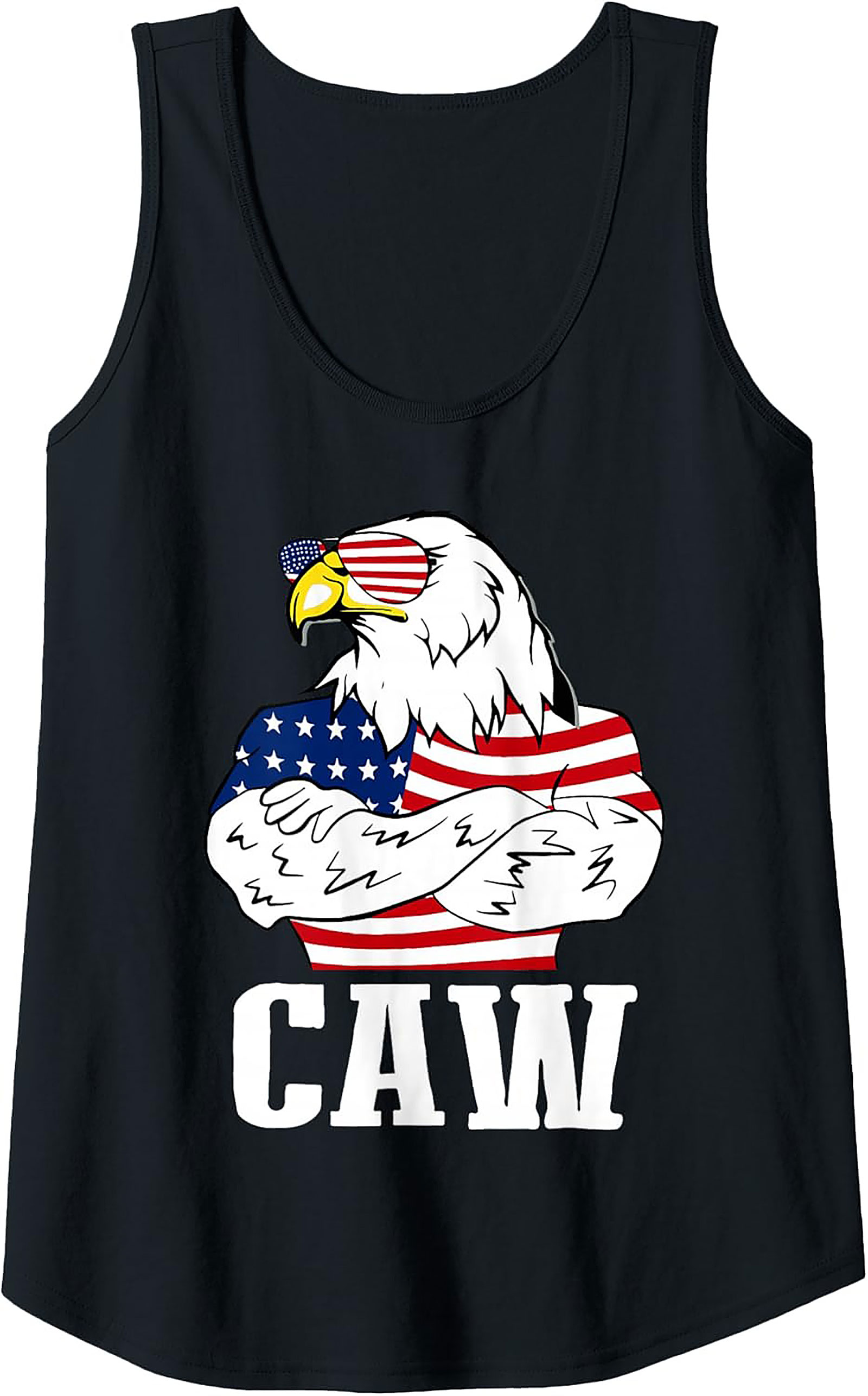 Patriotic Eagle CAW Graphic Tank Top | Summer Sleeveless