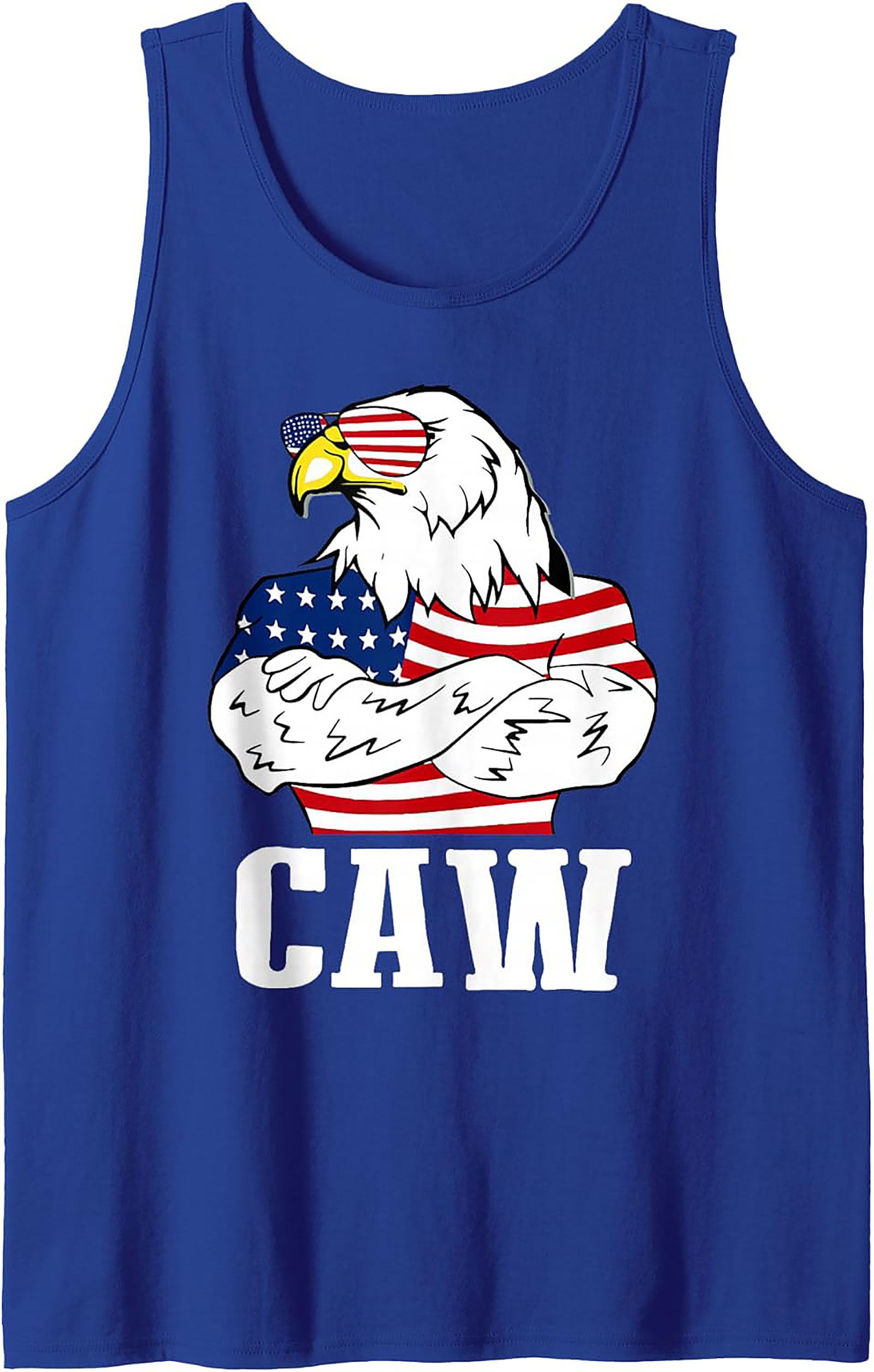 Patriotic Eagle CAW Graphic Tank Top | Summer Sleeveless