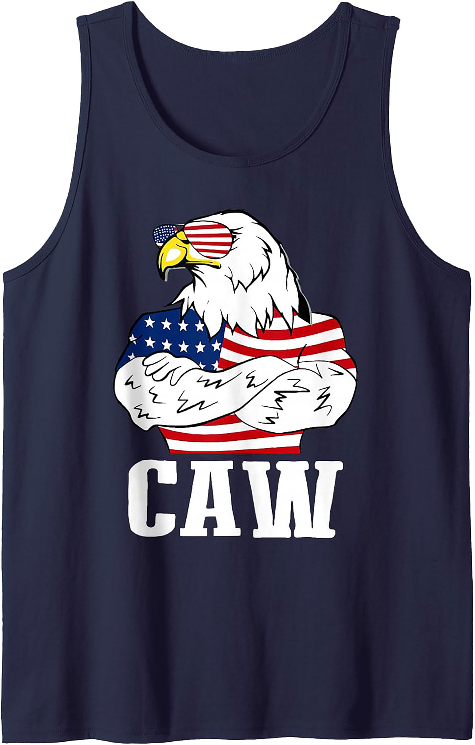 Patriotic Eagle CAW Graphic Tank Top | Summer Sleeveless