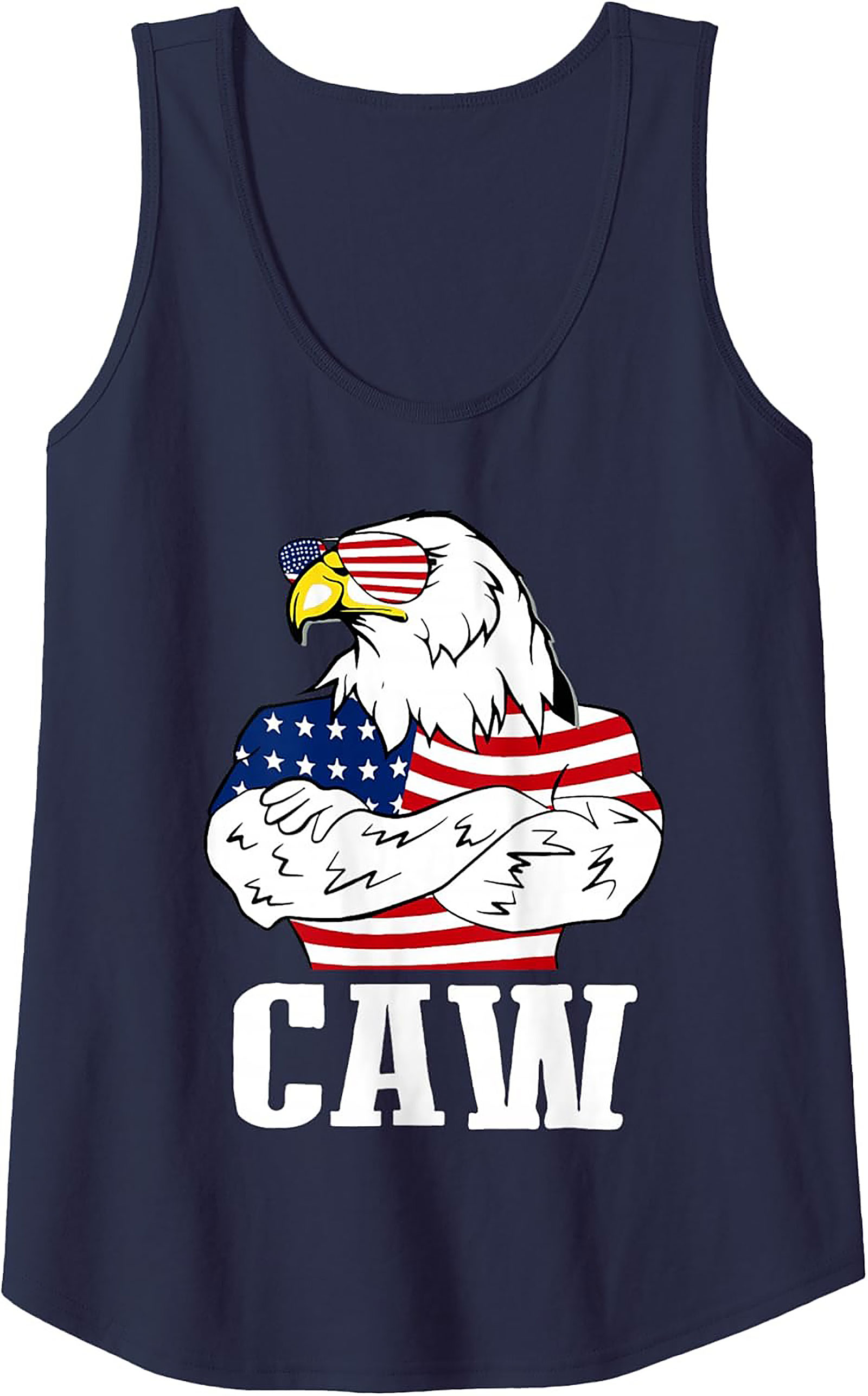 Patriotic Eagle CAW Graphic Tank Top | Summer Sleeveless