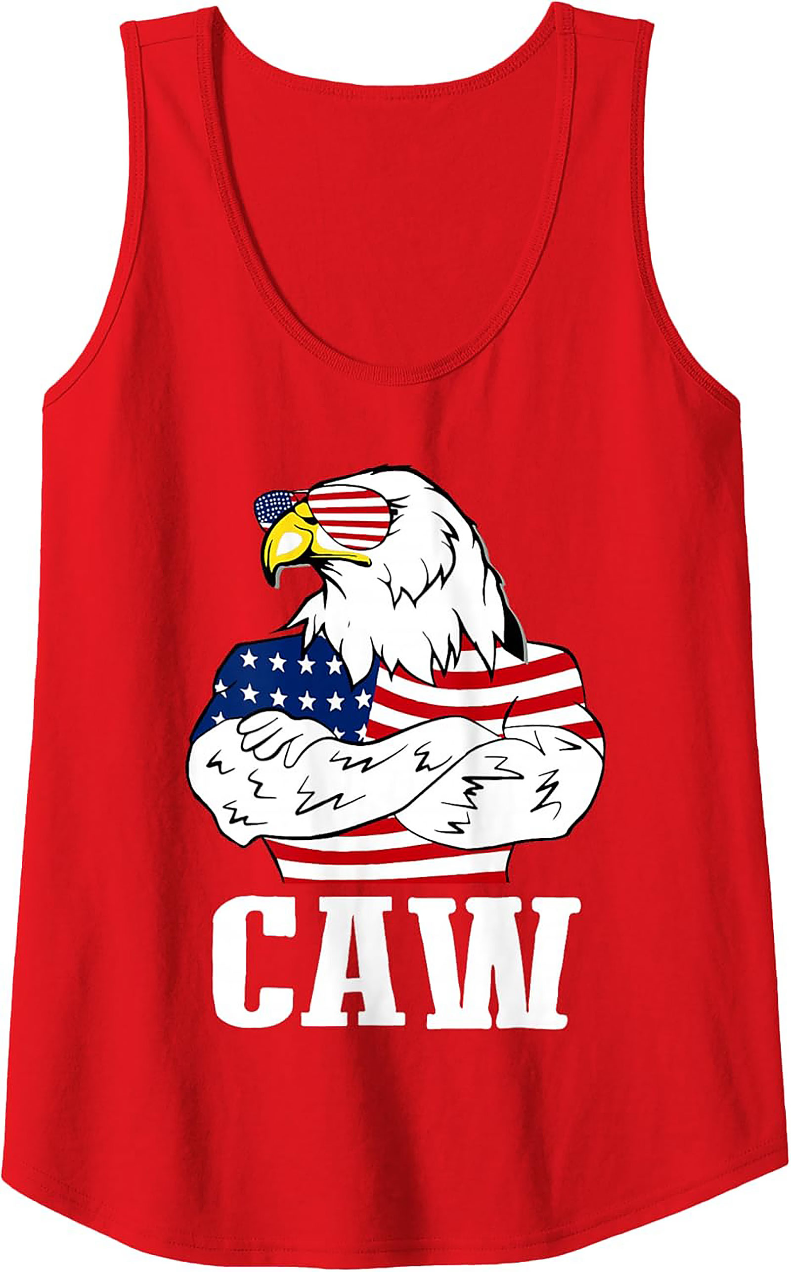 Patriotic Eagle CAW Graphic Tank Top | Summer Sleeveless