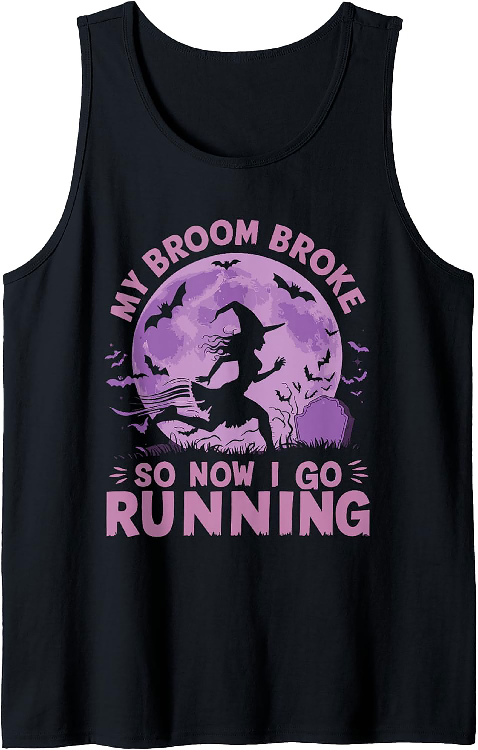 Funny Witch Running Tank Top | Halloween Workout Sleeveless