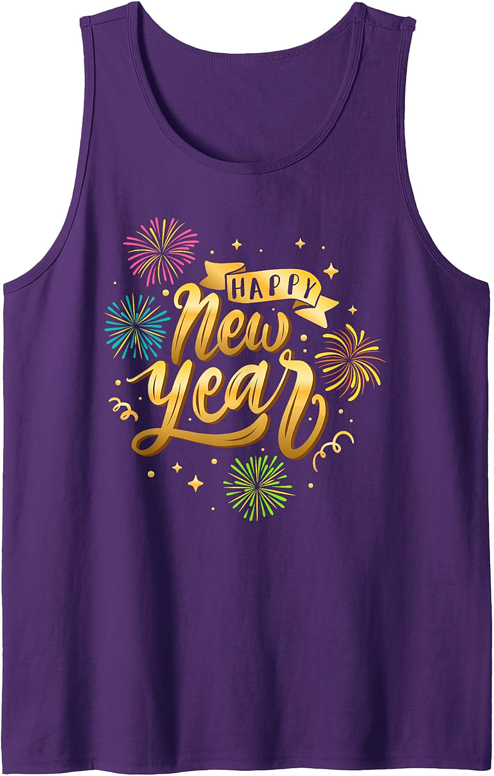 Happy New Year Graphic Tank Top Festive Celebration Wear