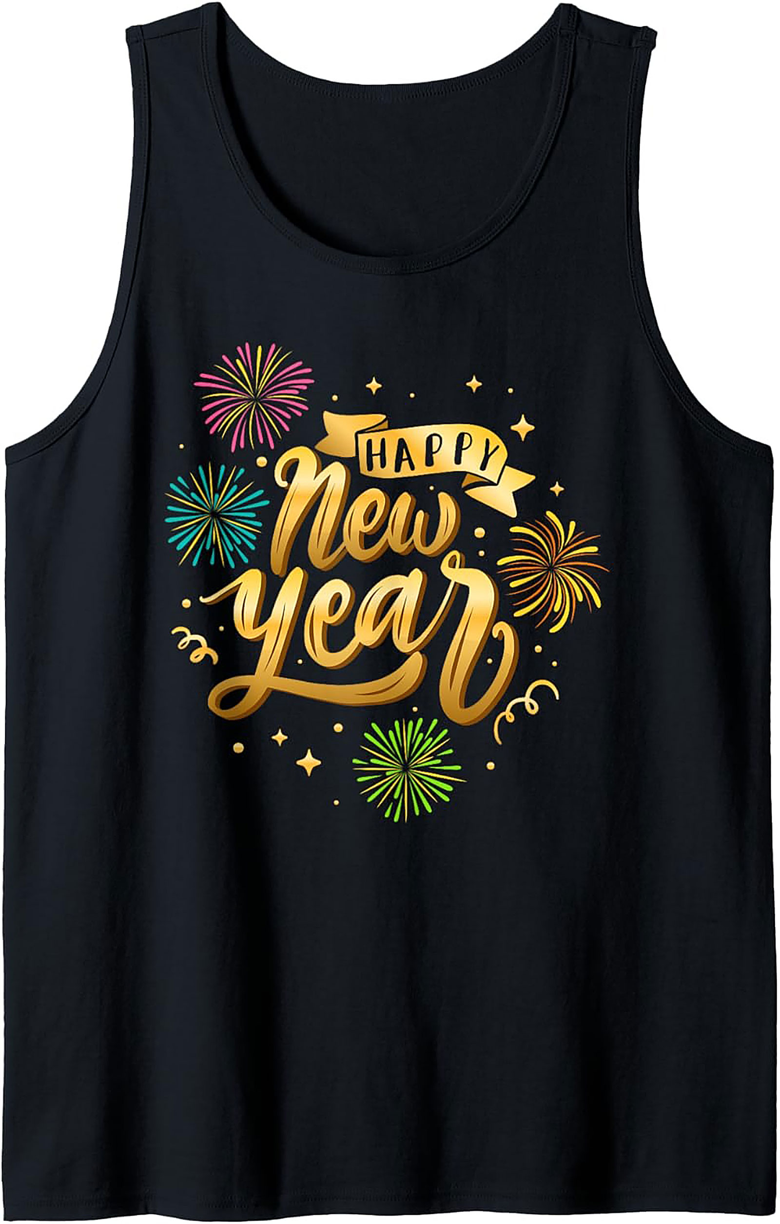 Happy New Year Graphic Tank Top Festive Celebration Wear