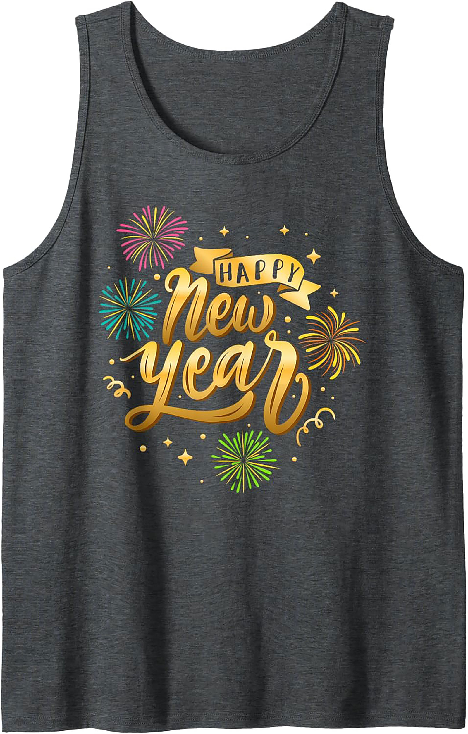 Happy New Year Graphic Tank Top Festive Celebration Wear